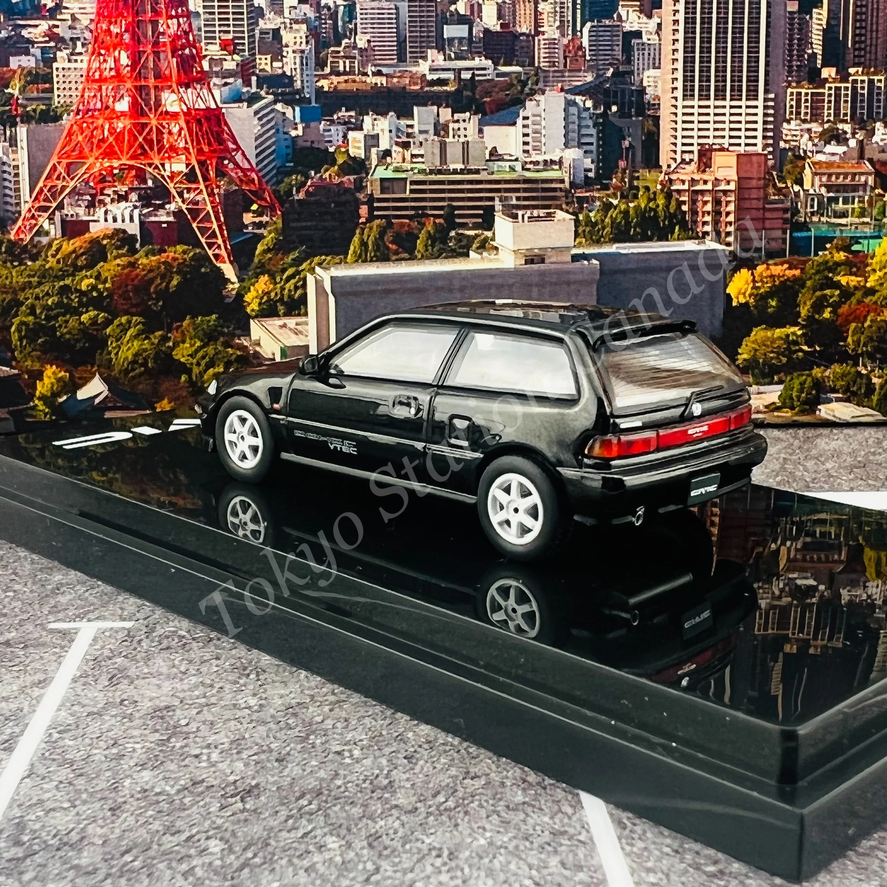HOBBY JAPAN 1/64 Honda CIVIC (EF9) SiR Ⅱ Customized Version Black HJ641031CBK - Image 3