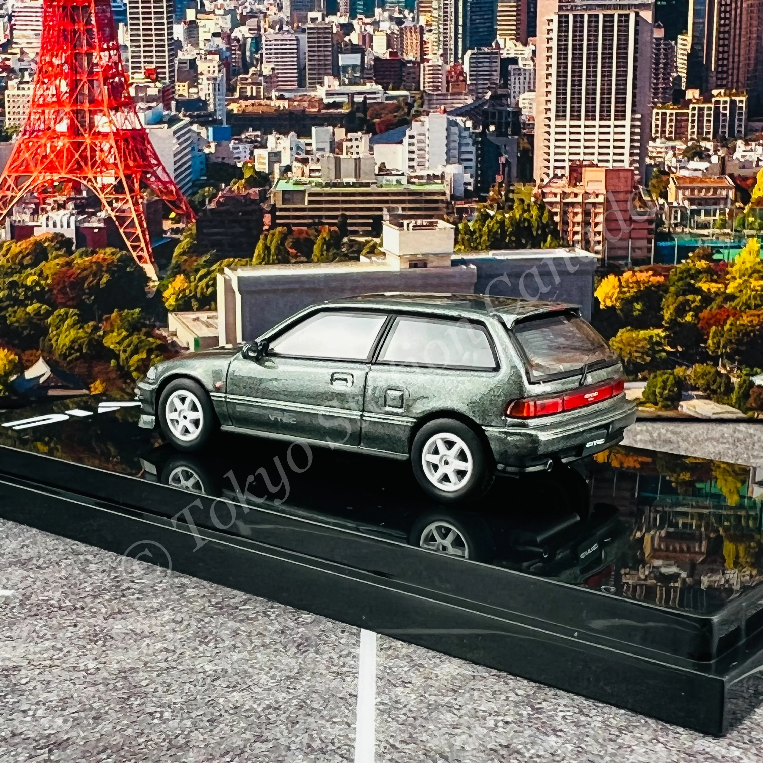 HOBBY JAPAN 1/64 Honda CIVIC (EF9) SiR Ⅱ Customized Version Gray Metallic HJ641031CGM - Image 3