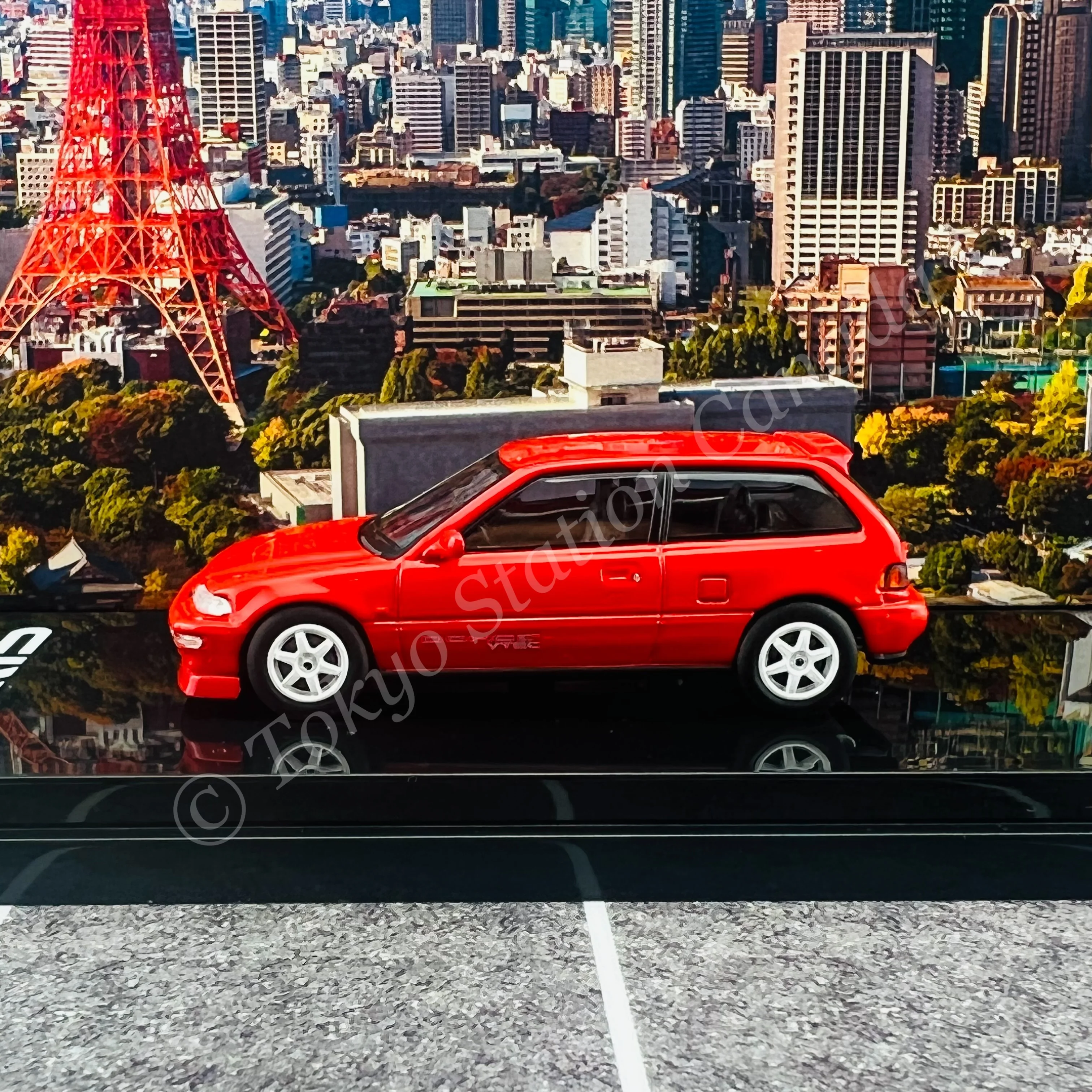 HOBBY JAPAN 1/64 Honda CIVIC (EF9) SiR Ⅱ Customized Version Red HJ641031CR - Image 2