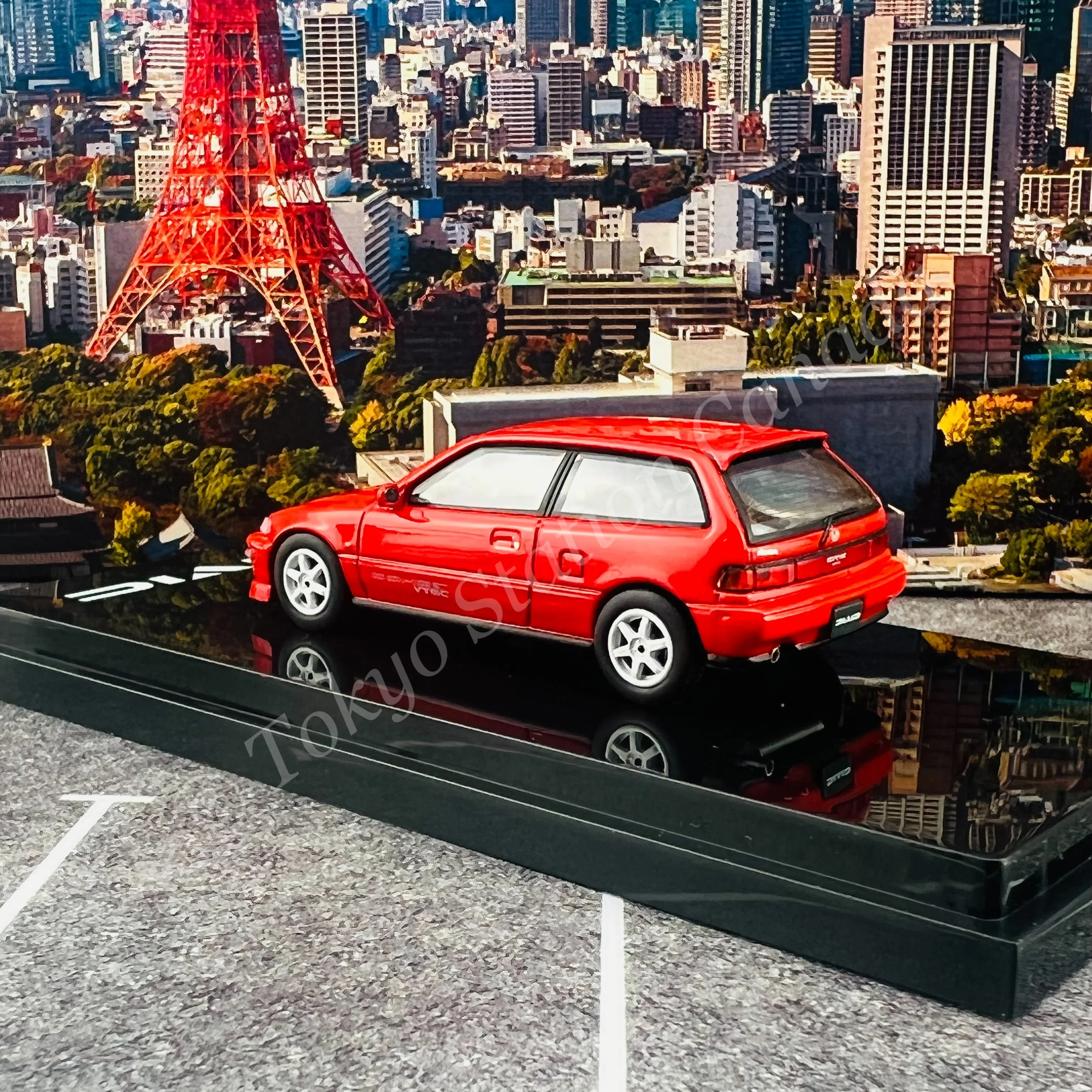 HOBBY JAPAN 1/64 Honda CIVIC (EF9) SiR Ⅱ Customized Version Red HJ641031CR - Image 3