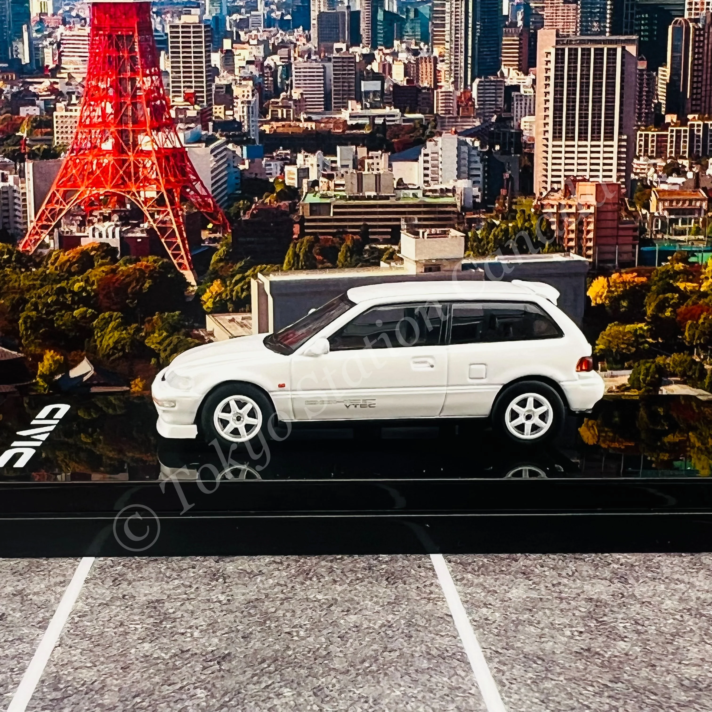 HOBBY JAPAN 1/64 Honda CIVIC (EF9) SiR Ⅱ Customized Version White HJ641031CW - Image 2