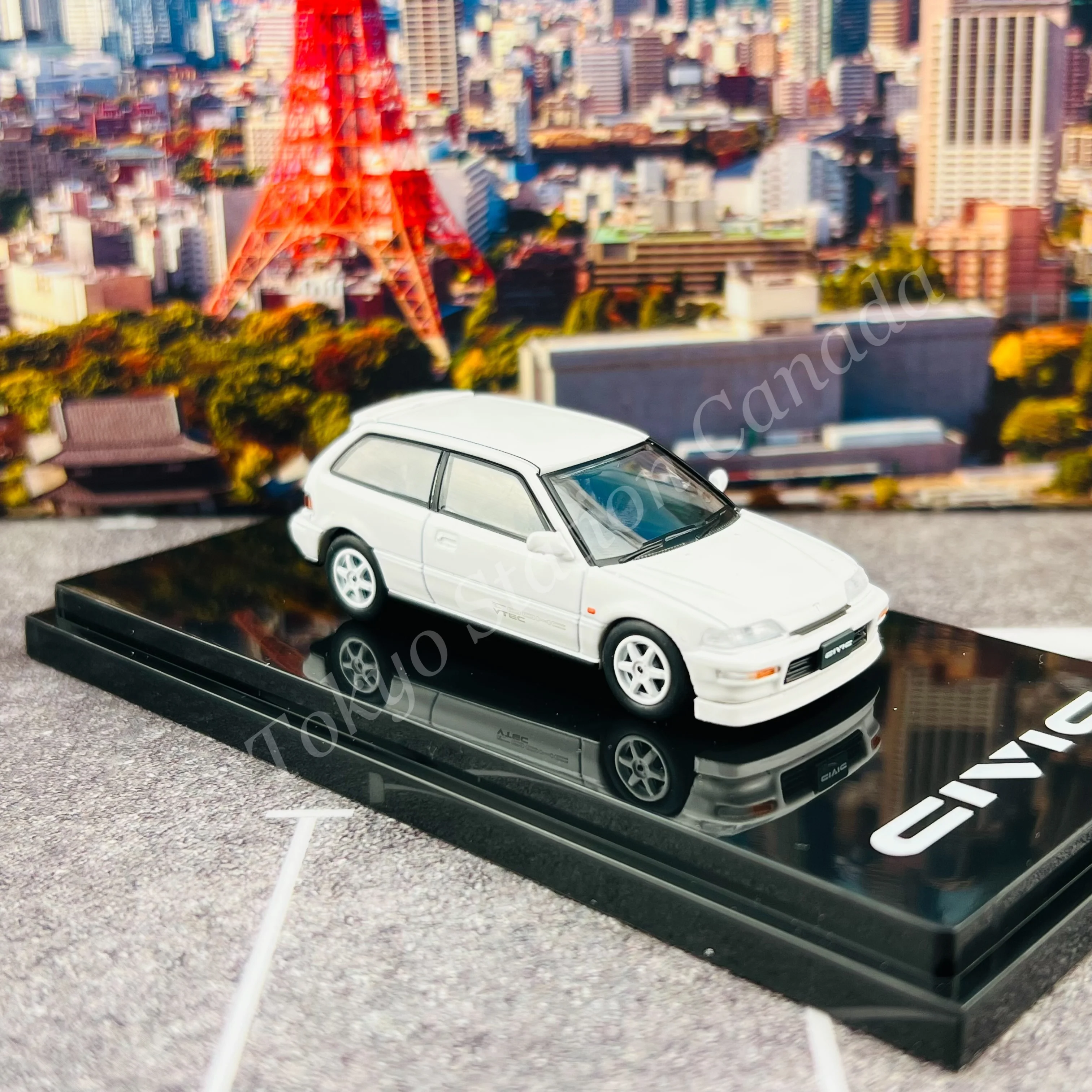 HOBBY JAPAN 1/64 Honda CIVIC (EF9) SiR Ⅱ Customized Version White HJ641031CW - Image 4