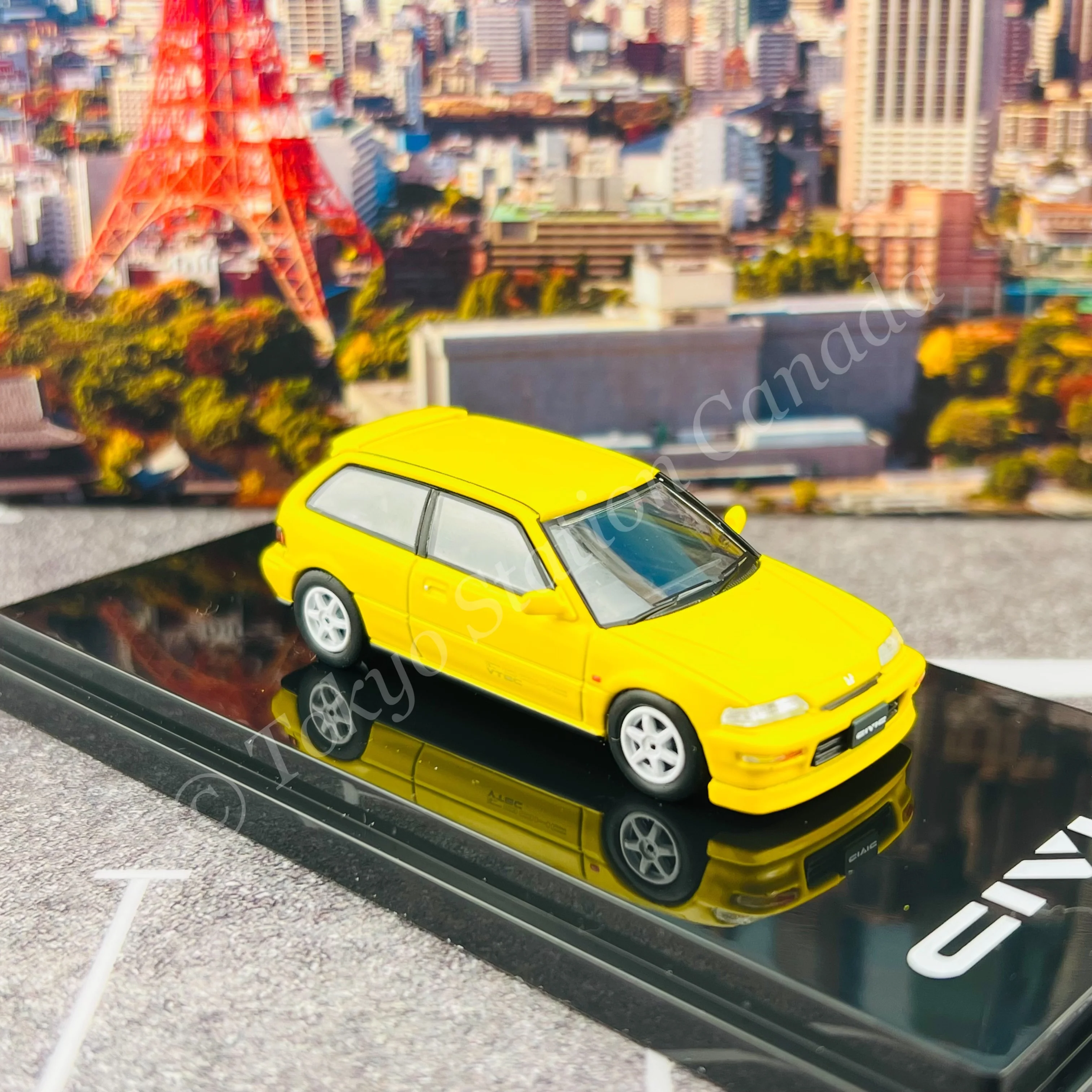 HOBBY JAPAN 1/64 Honda CIVIC (EF9) SiR Ⅱ Customized Version Yellow HJ641031CY - Image 4