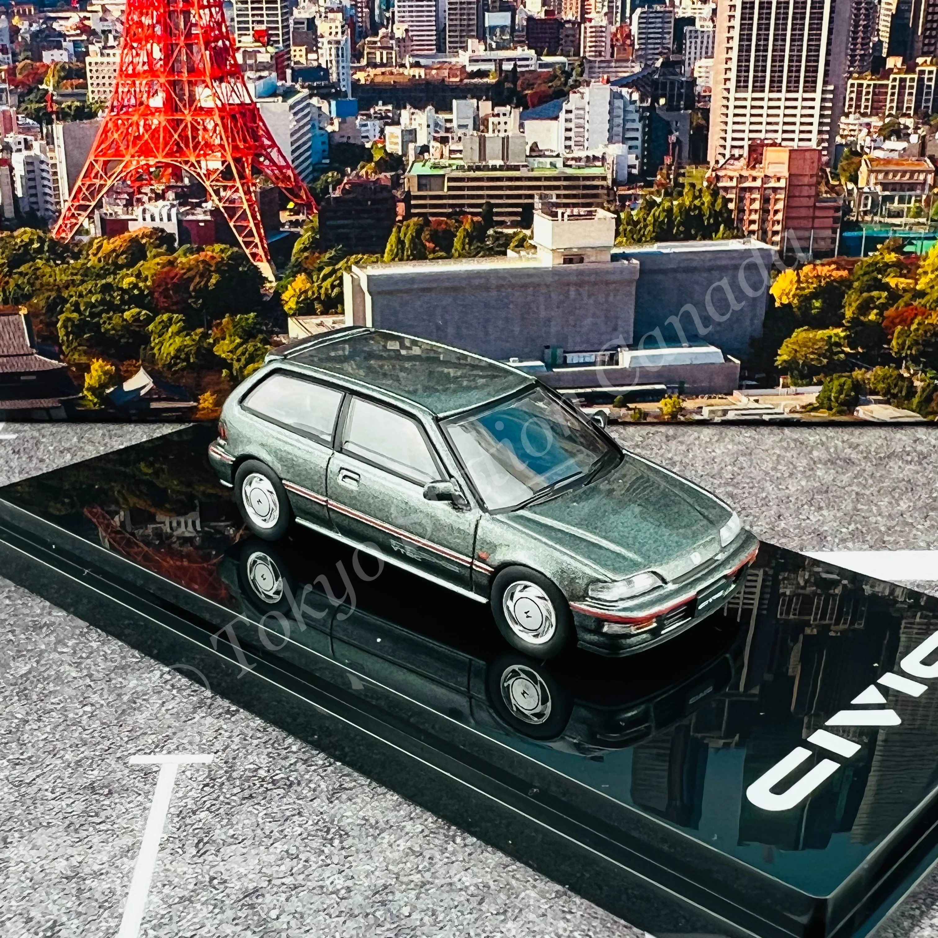 HOBBY JAPAN 1/64 Honda CIVIC (EF9) SiR Ⅱ Gray Metallic HJ641031AGM - Image 3