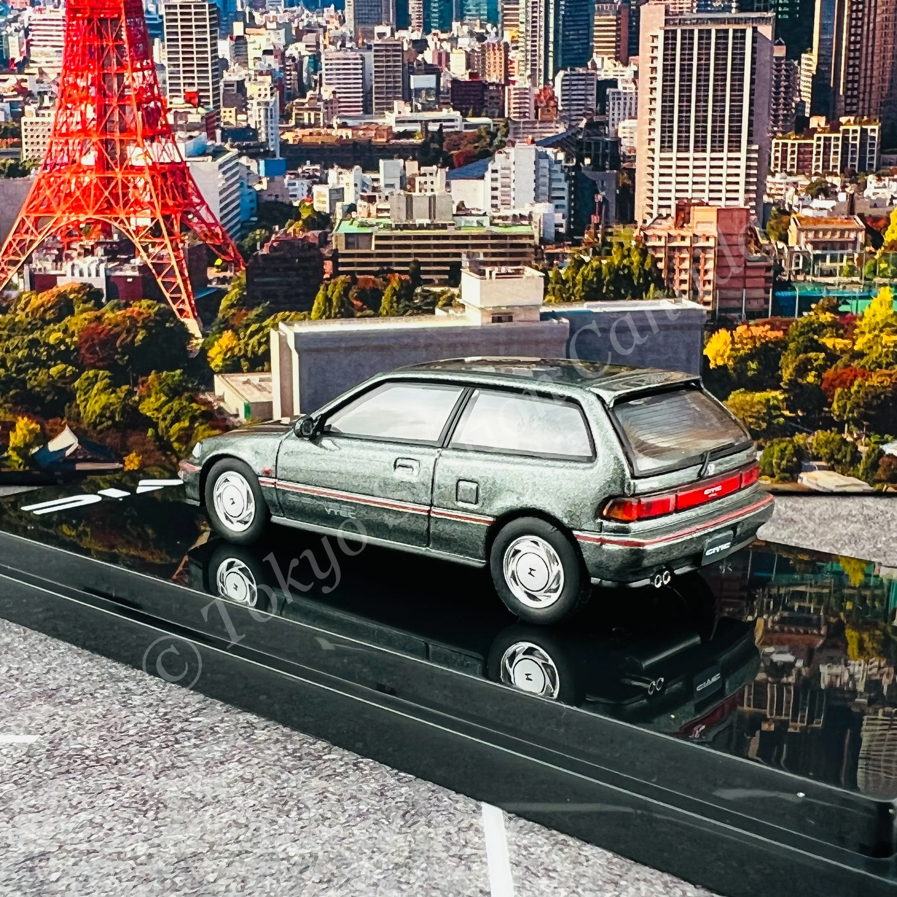 HOBBY JAPAN 1/64 Honda CIVIC (EF9) SiR Ⅱ Gray Metallic HJ641031AGM - Image 4