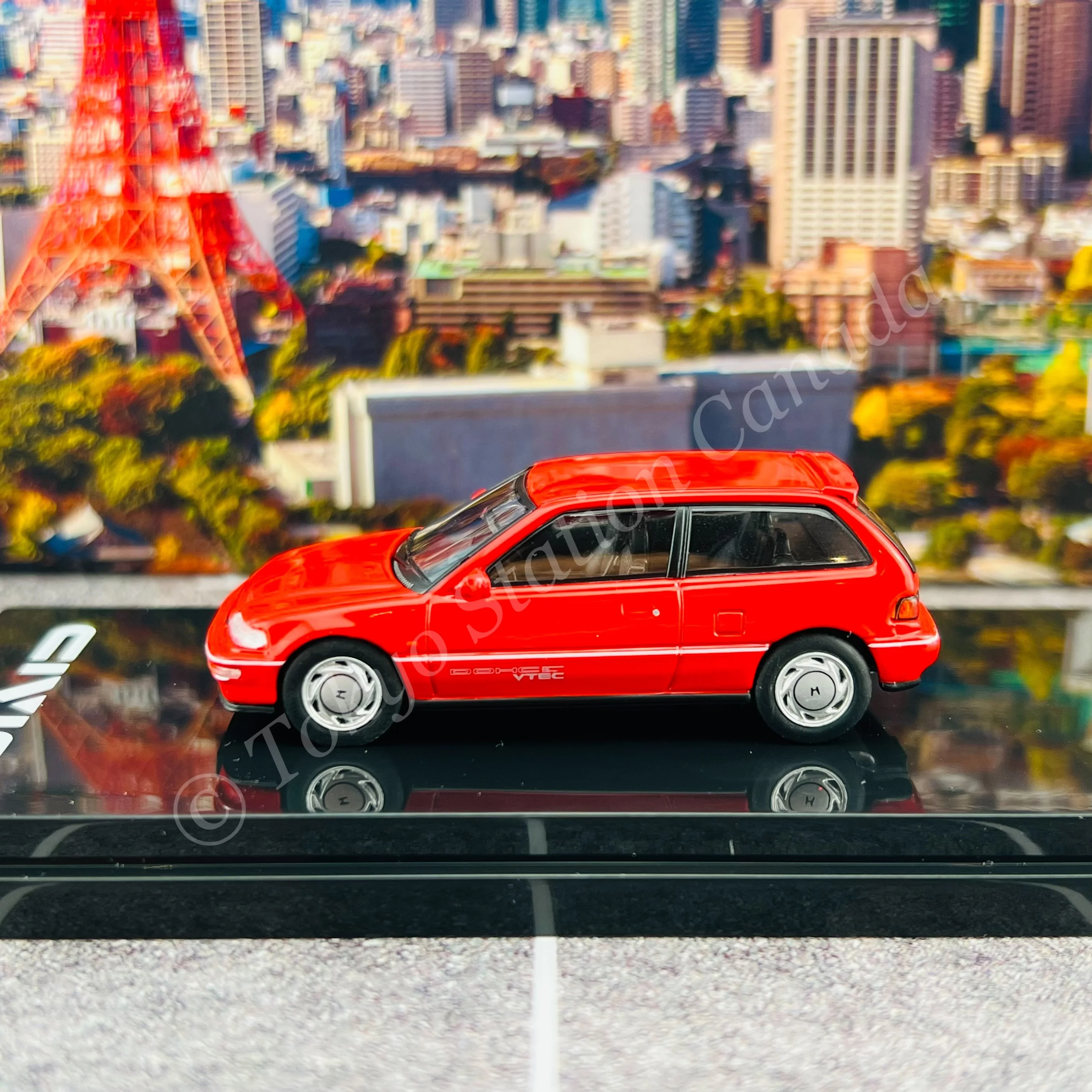 HOBBY JAPAN 1/64 Honda CIVIC (EF9) SiR Ⅱ Red HJ641031AR - Image 2