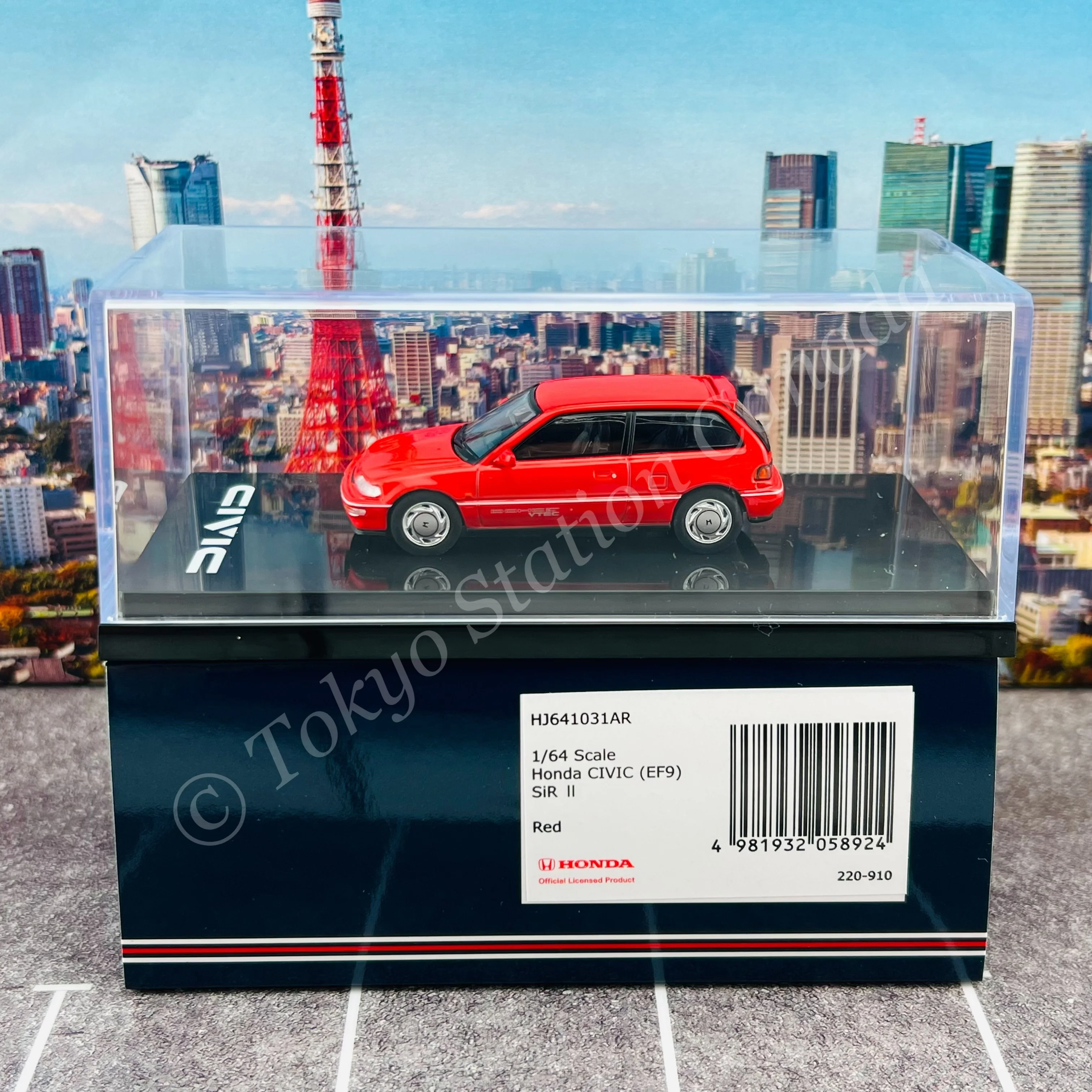 HOBBY JAPAN 1/64 Honda CIVIC (EF9) SiR Ⅱ Red HJ641031AR - Image 5