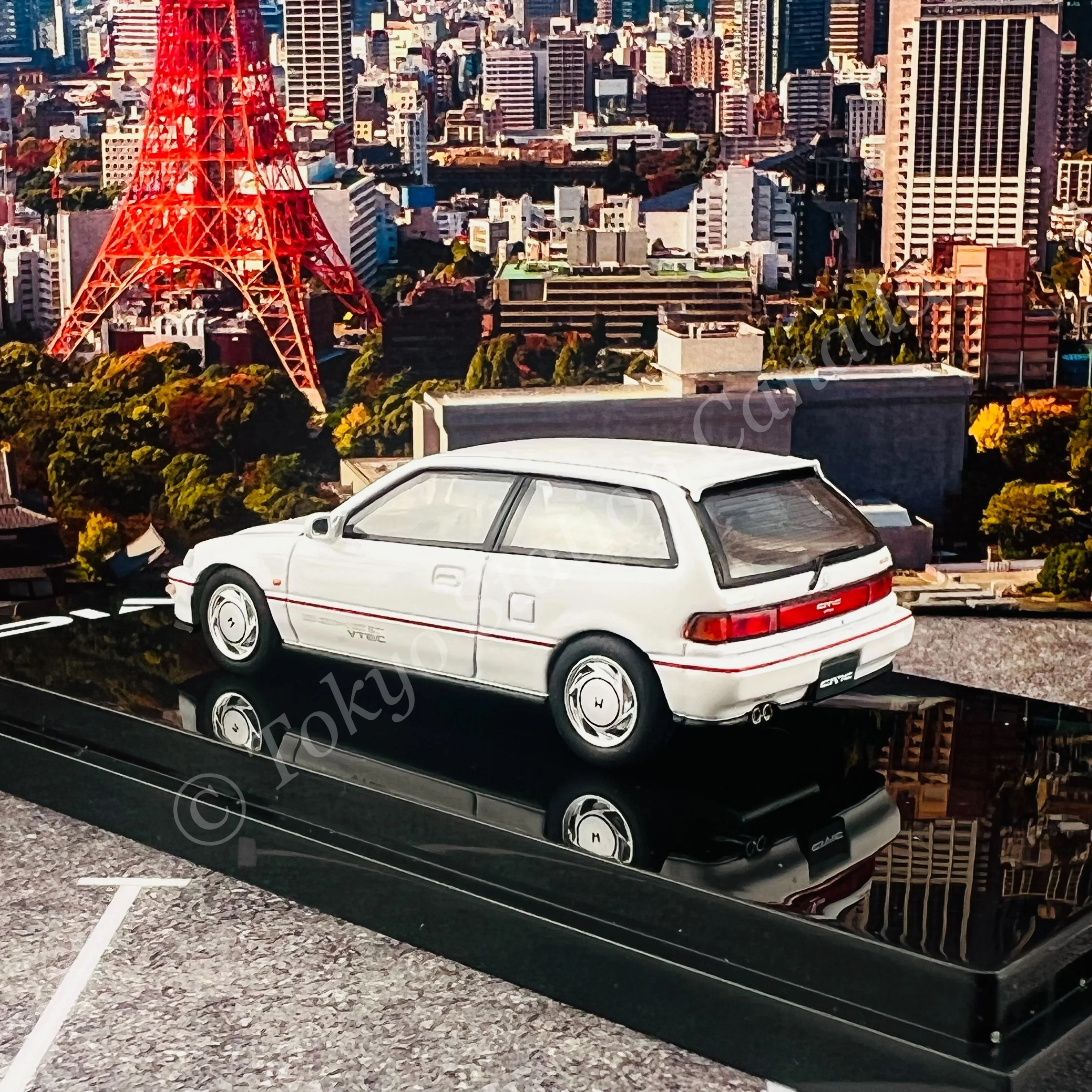 HOBBY JAPAN 1/64 Honda CIVIC (EF9) SiR Ⅱ White HJ641031AW - Image 3