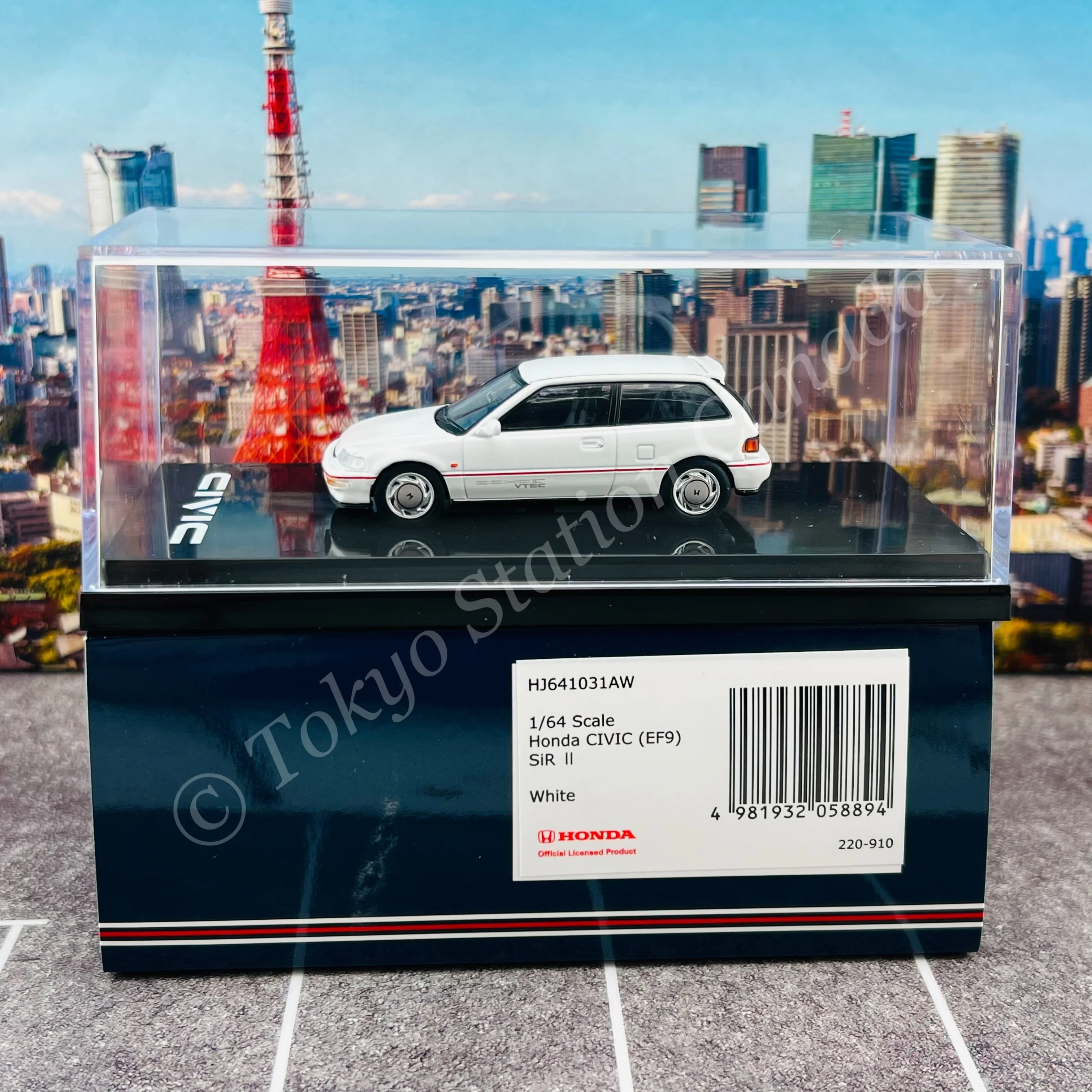 HOBBY JAPAN 1/64 Honda CIVIC (EF9) SiR Ⅱ White HJ641031AW - Image 5