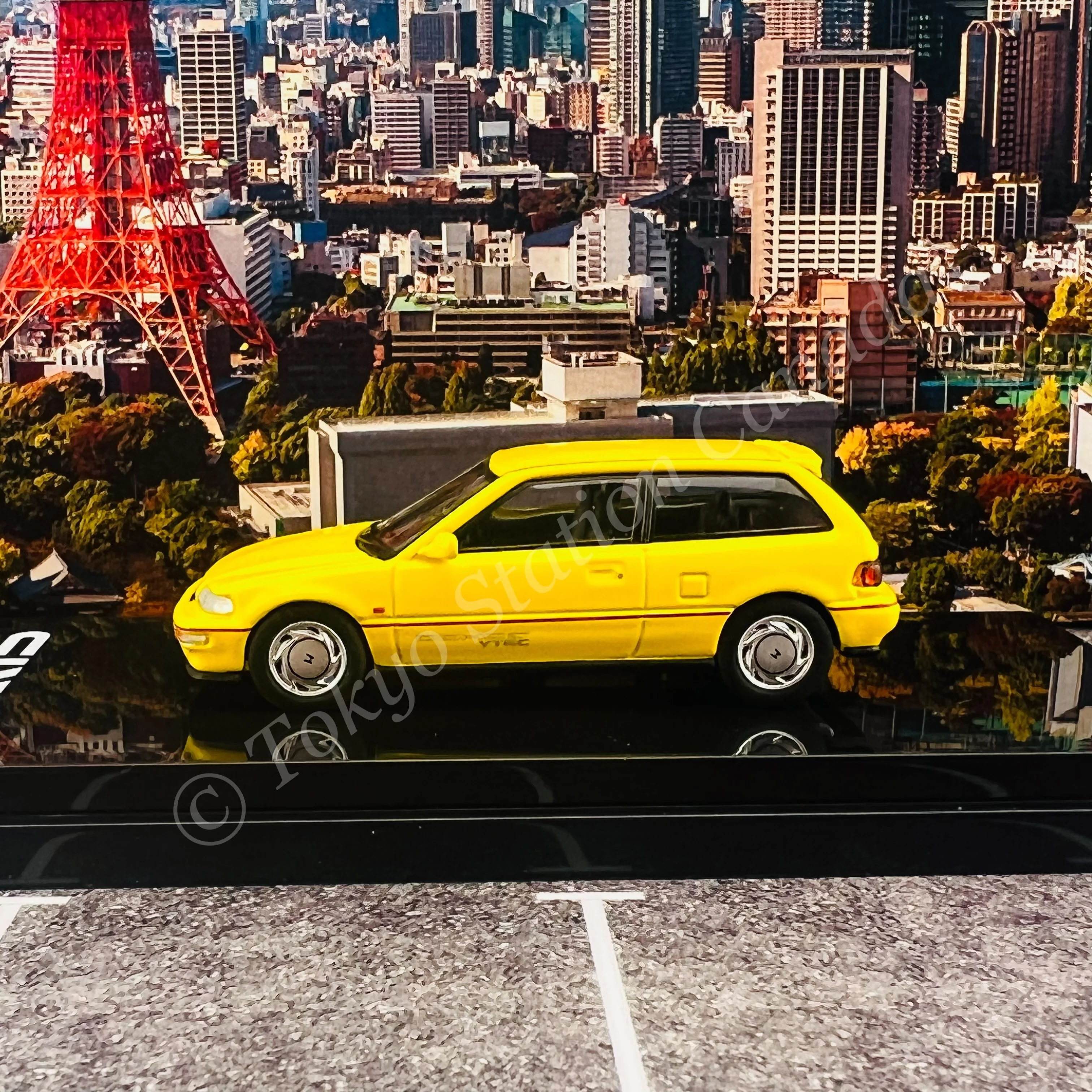 HOBBY JAPAN 1/64 Honda CIVIC (EF9) SiR Ⅱ Yellow HJ641031AY - Image 2