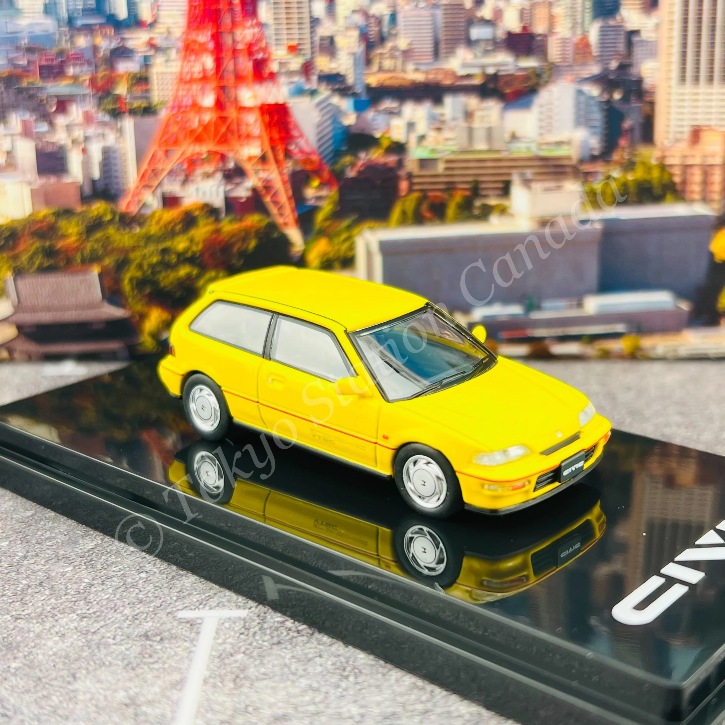 HOBBY JAPAN 1/64 Honda CIVIC (EF9) SiR Ⅱ Yellow HJ641031AY - Image 3