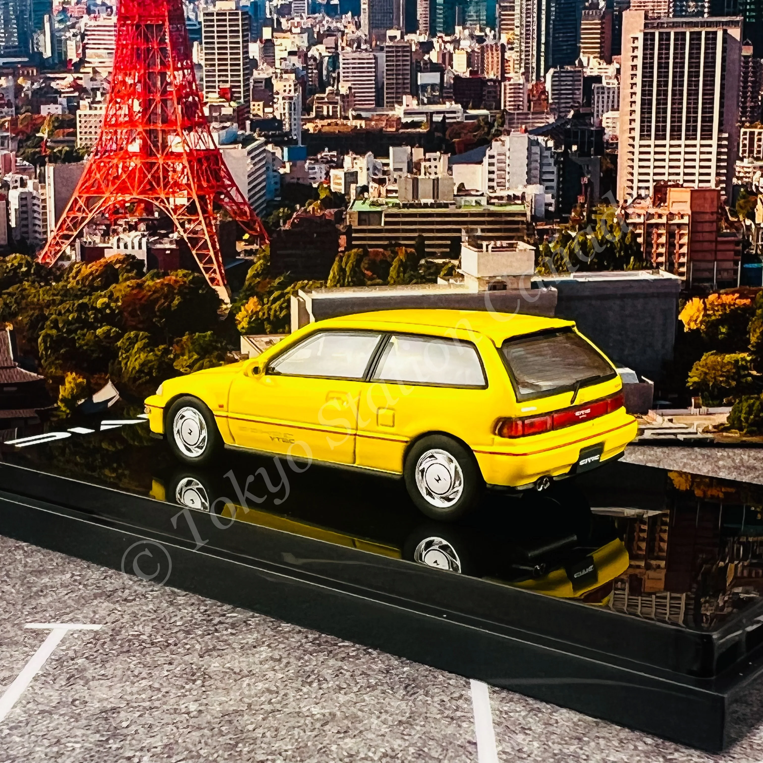 HOBBY JAPAN 1/64 Honda CIVIC (EF9) SiR Ⅱ Yellow HJ641031AY - Image 4