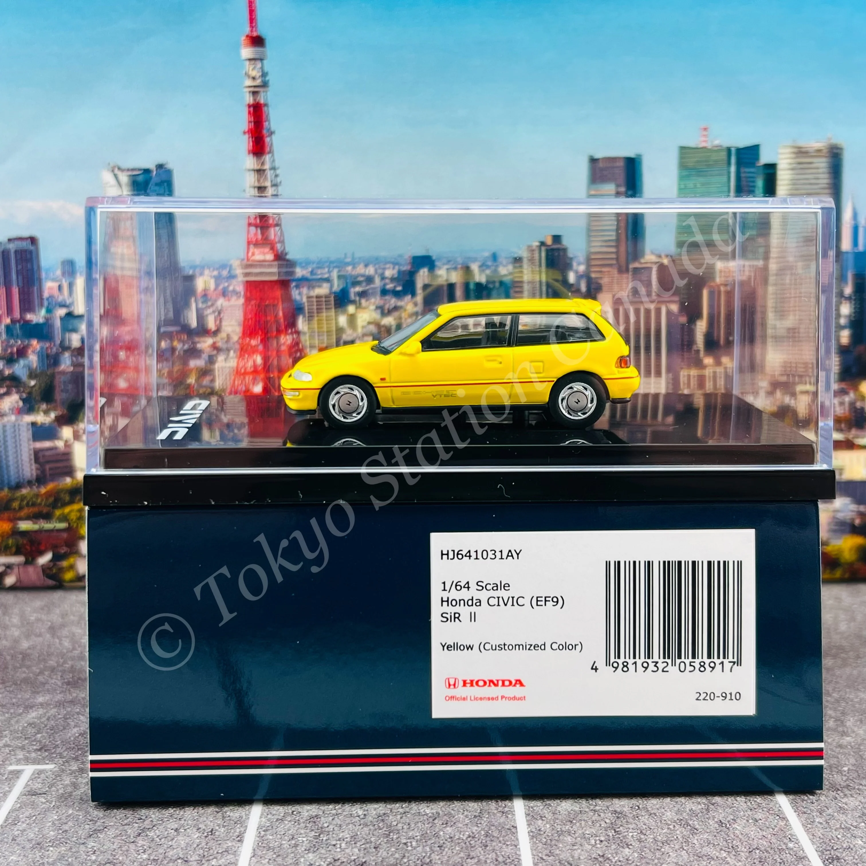 HOBBY JAPAN 1/64 Honda CIVIC (EF9) SiR Ⅱ Yellow HJ641031AY - Image 5