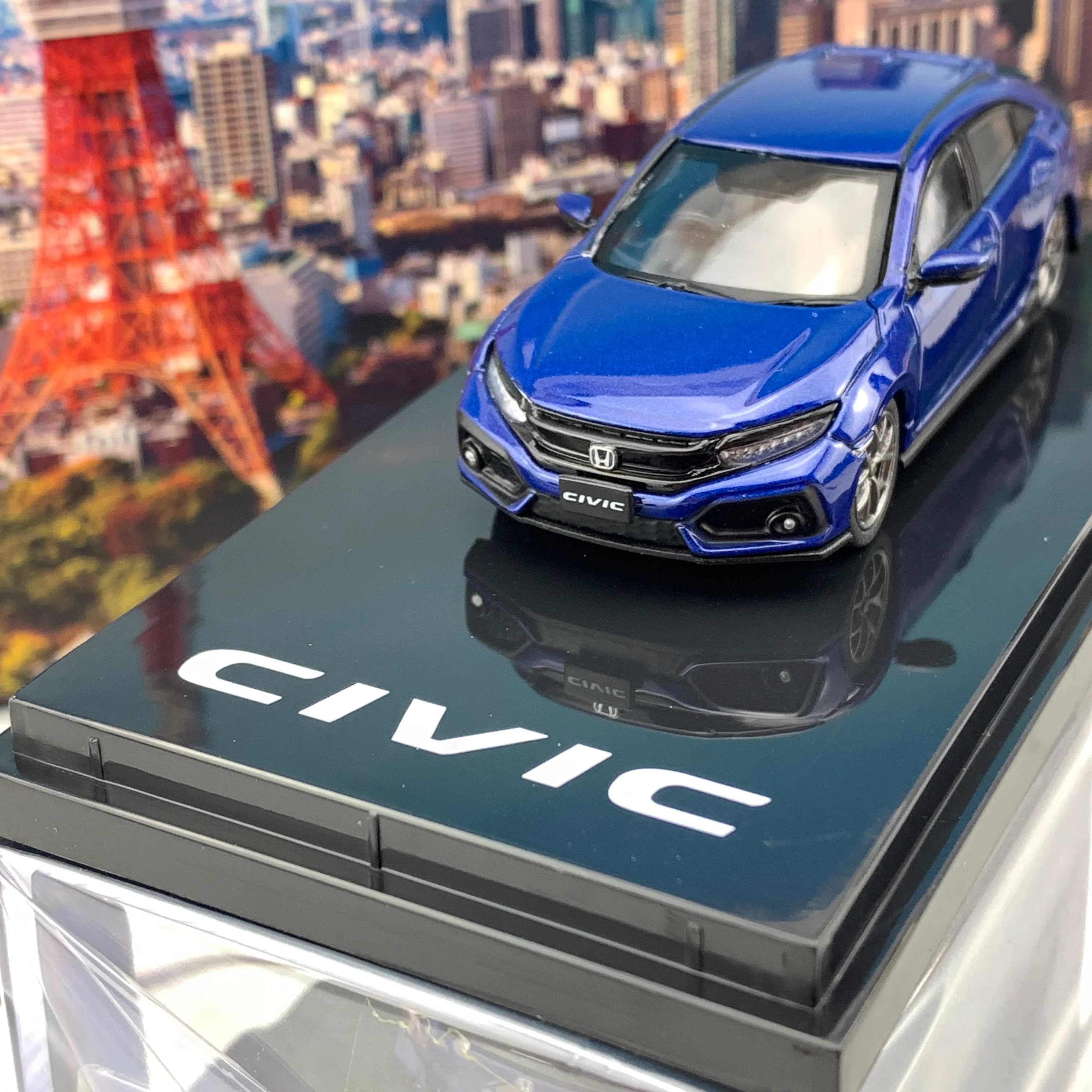 HOBBY JAPAN 1/64 Honda CIVIC Hatchback FK7 Blue Metallic Customized Version HJ641018BBL - Image 3