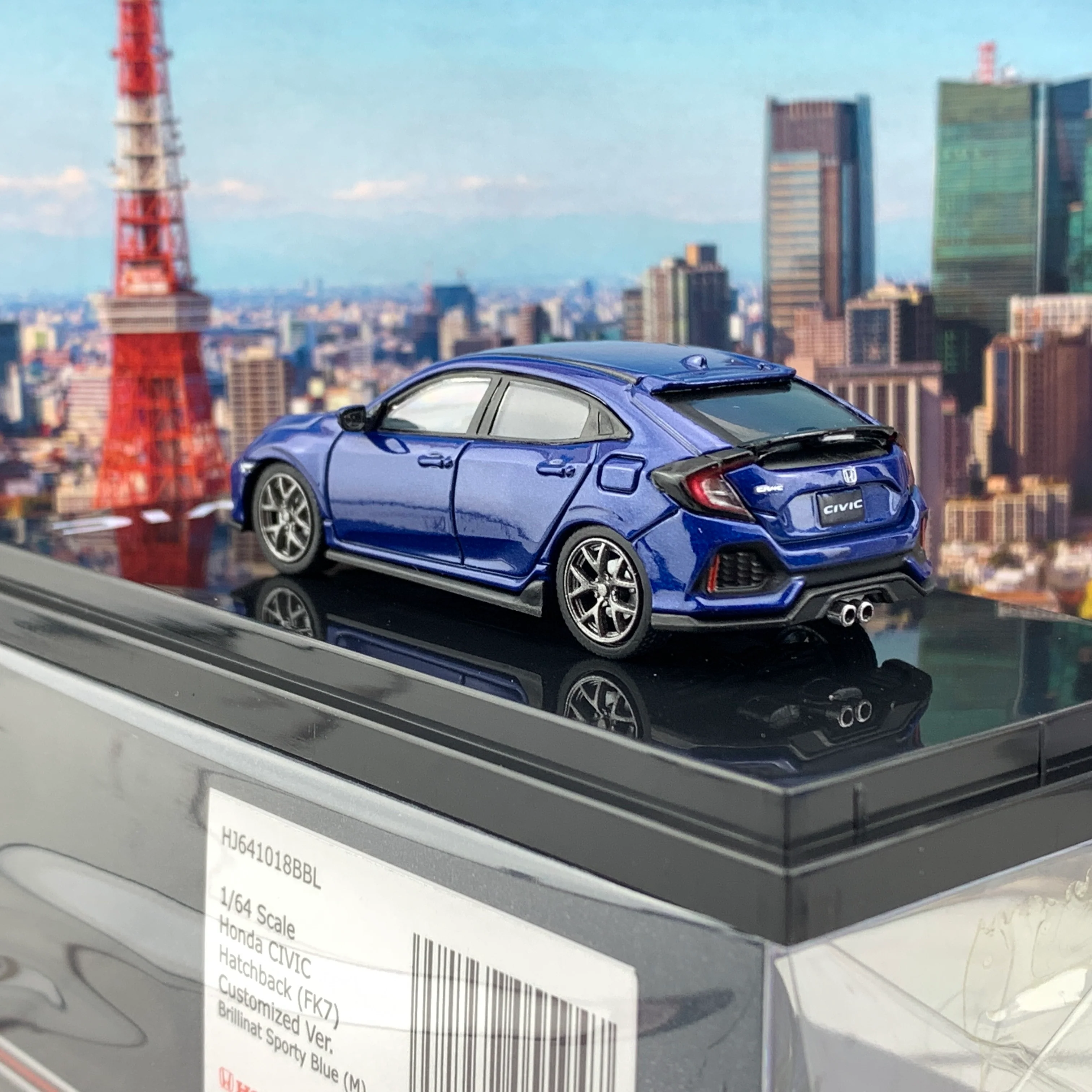 HOBBY JAPAN 1/64 Honda CIVIC Hatchback FK7 Blue Metallic Customized Version HJ641018BBL - Image 5
