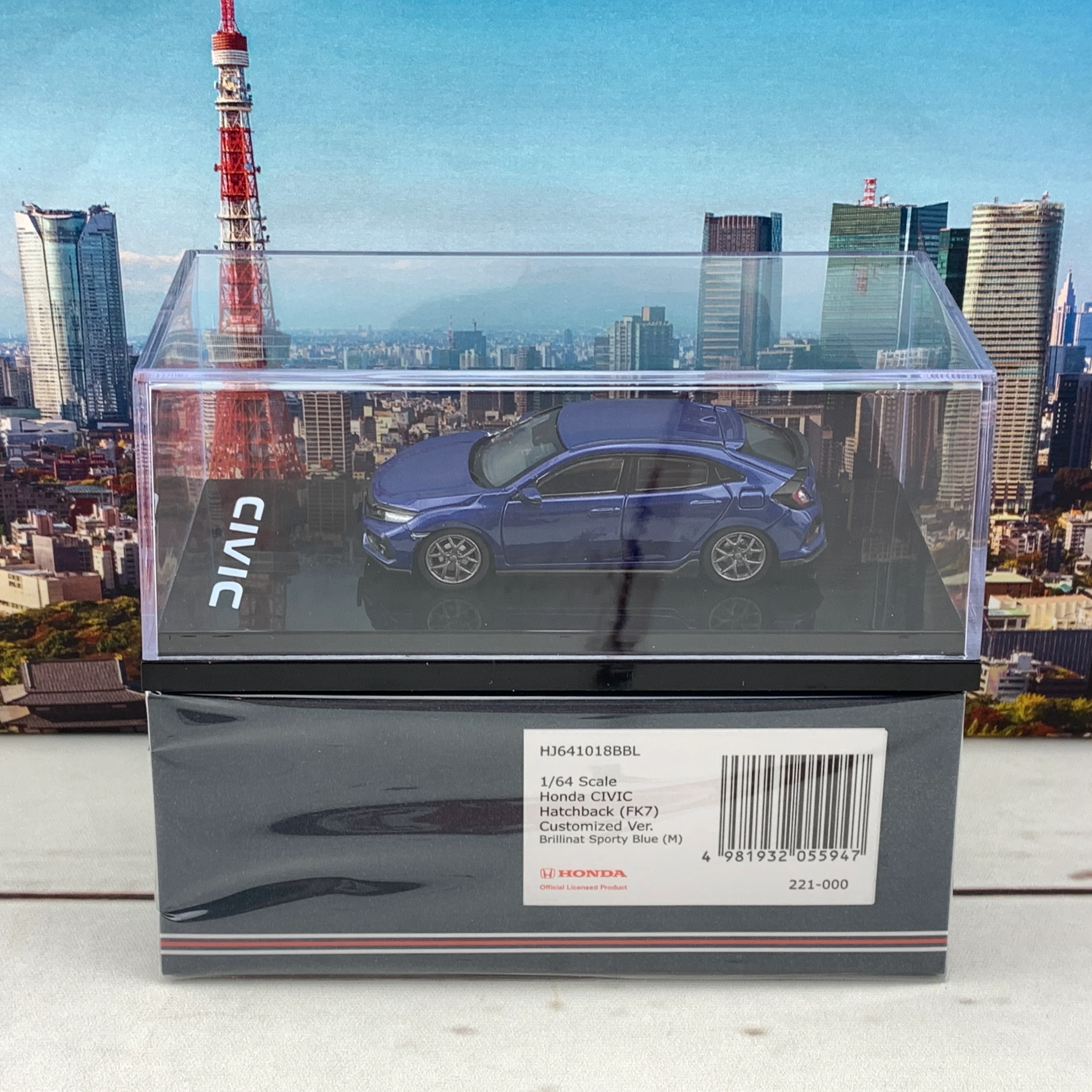 HOBBY JAPAN 1/64 Honda CIVIC Hatchback FK7 Blue Metallic Customized Version HJ641018BBL - Image 6