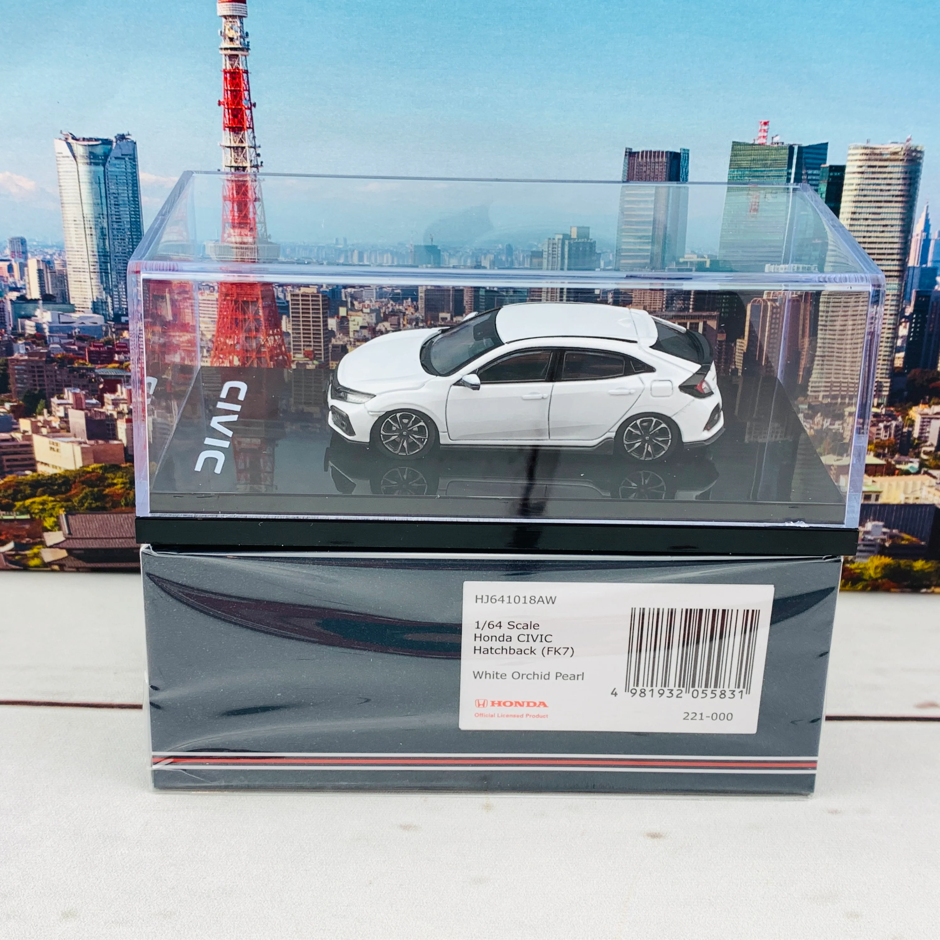 HOBBY JAPAN 1/64 Honda CIVIC Hatchback FK7 White Pearl HJ641018AW - Image 6