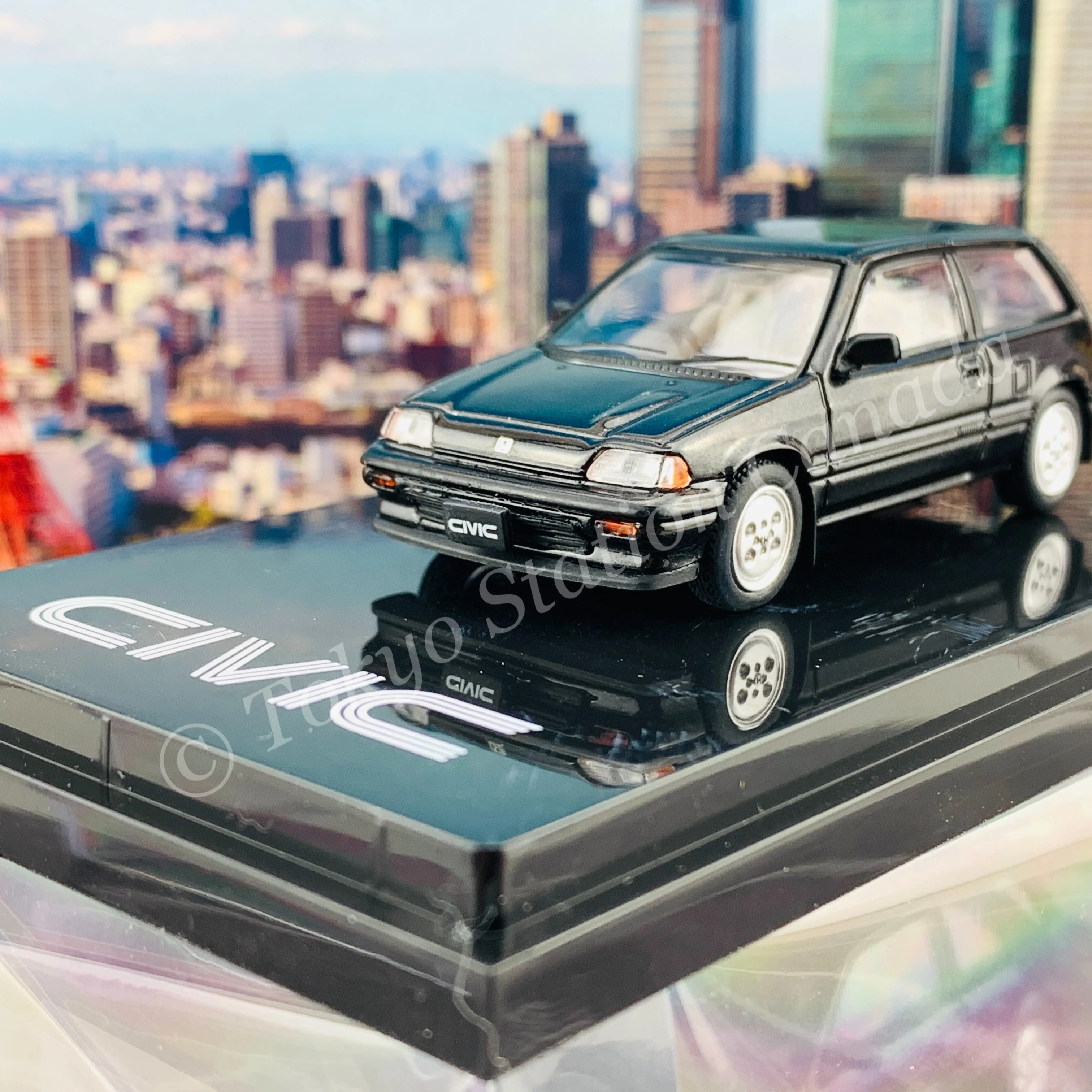 HOBBY JAPAN 1/64 Honda CIVIC Si (AT) 1984 Black Pearl HJ641029ABK - Image 3