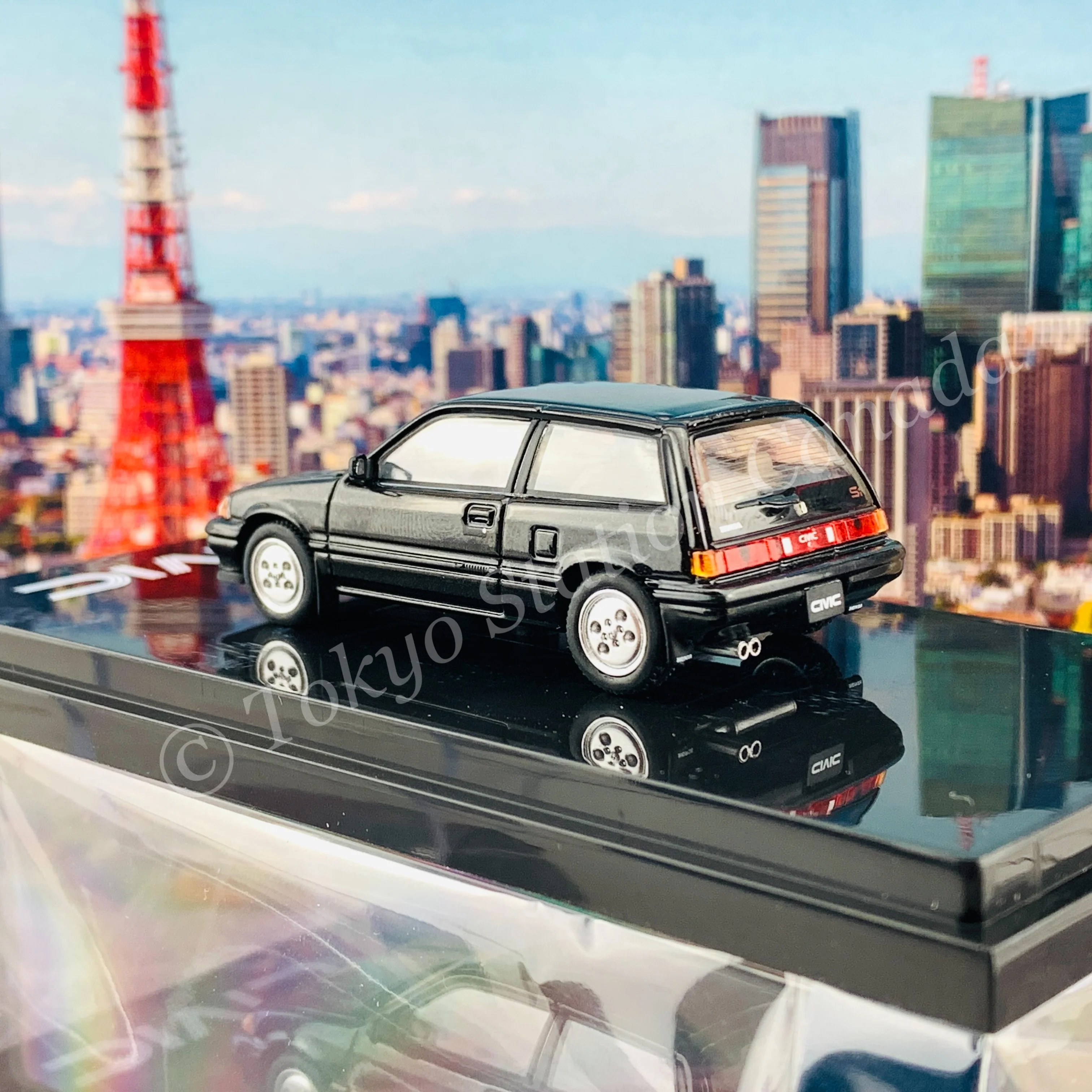 HOBBY JAPAN 1/64 Honda CIVIC Si (AT) 1984 Black Pearl HJ641029ABK - Image 4