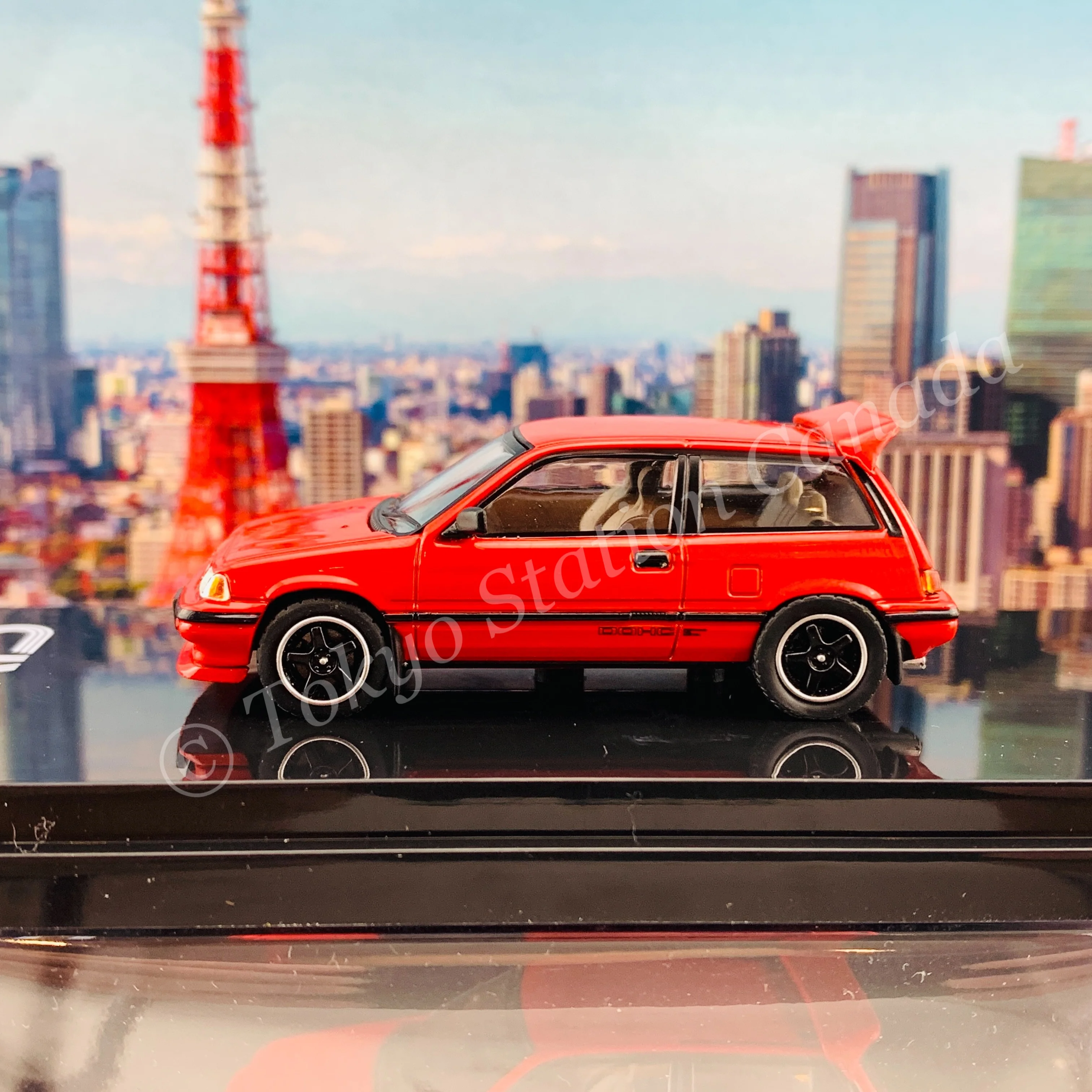 HOBBY JAPAN 1/64 Honda CIVIC Si (AT) 1984 Customized Version Red HJ641029CR - Image 3