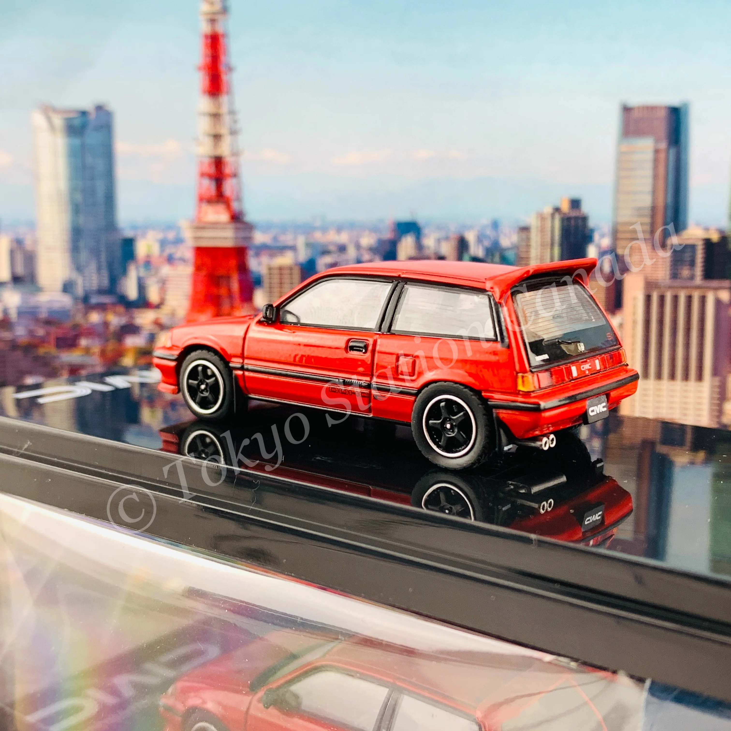 HOBBY JAPAN 1/64 Honda CIVIC Si (AT) 1984 Customized Version Red HJ641029CR - Image 4