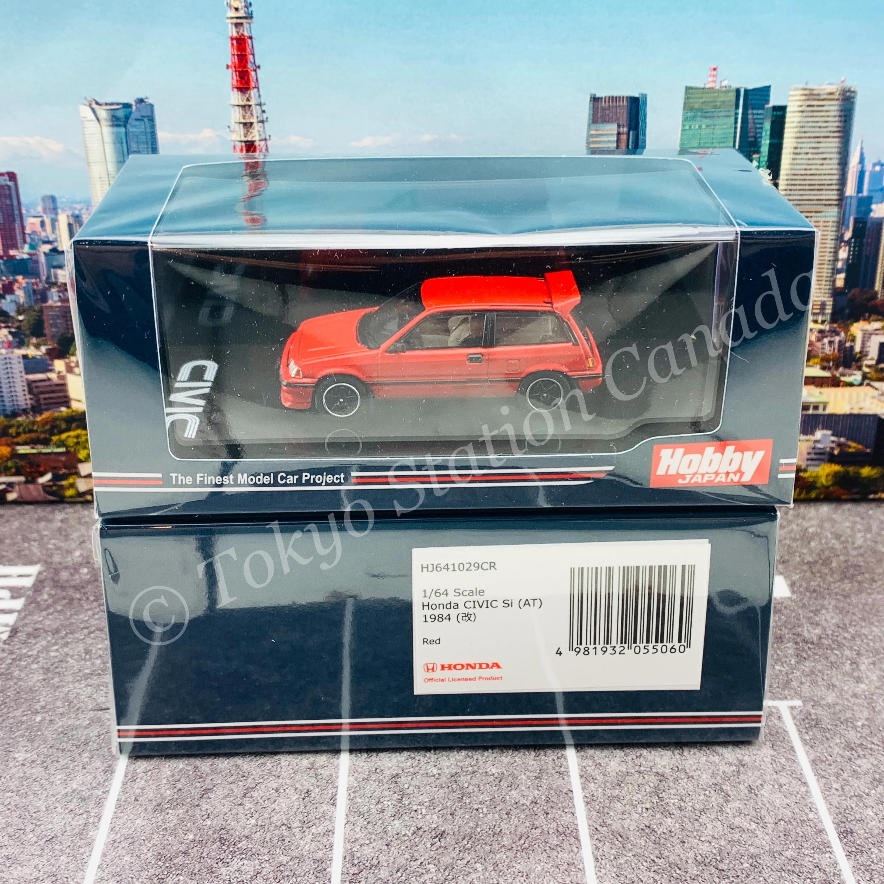 HOBBY JAPAN 1/64 Honda CIVIC Si (AT) 1984 Customized Version Red HJ641029CR - Image 5