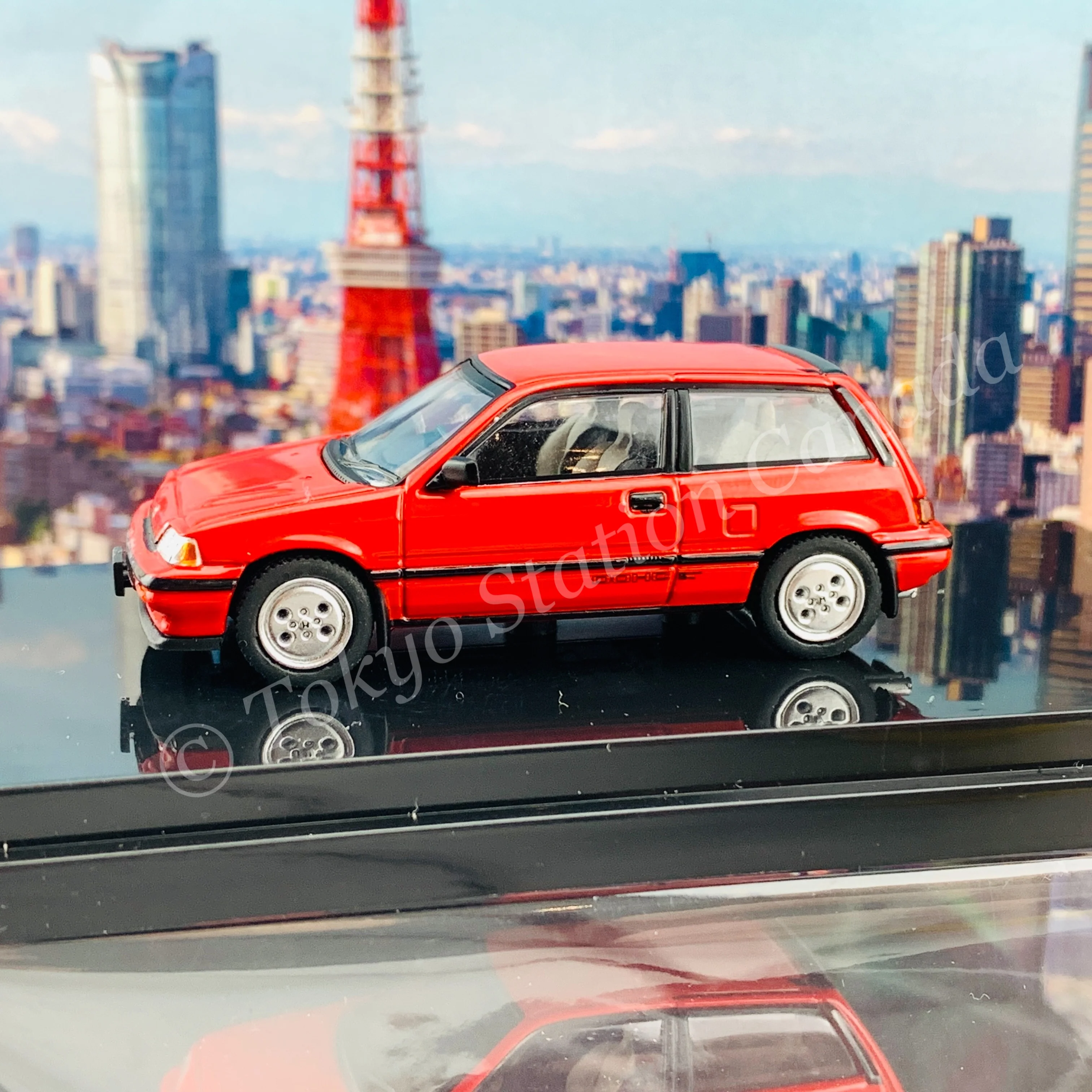 HOBBY JAPAN 1/64 Honda CIVIC Si (AT) 1984 Red HJ641029AR - Image 2