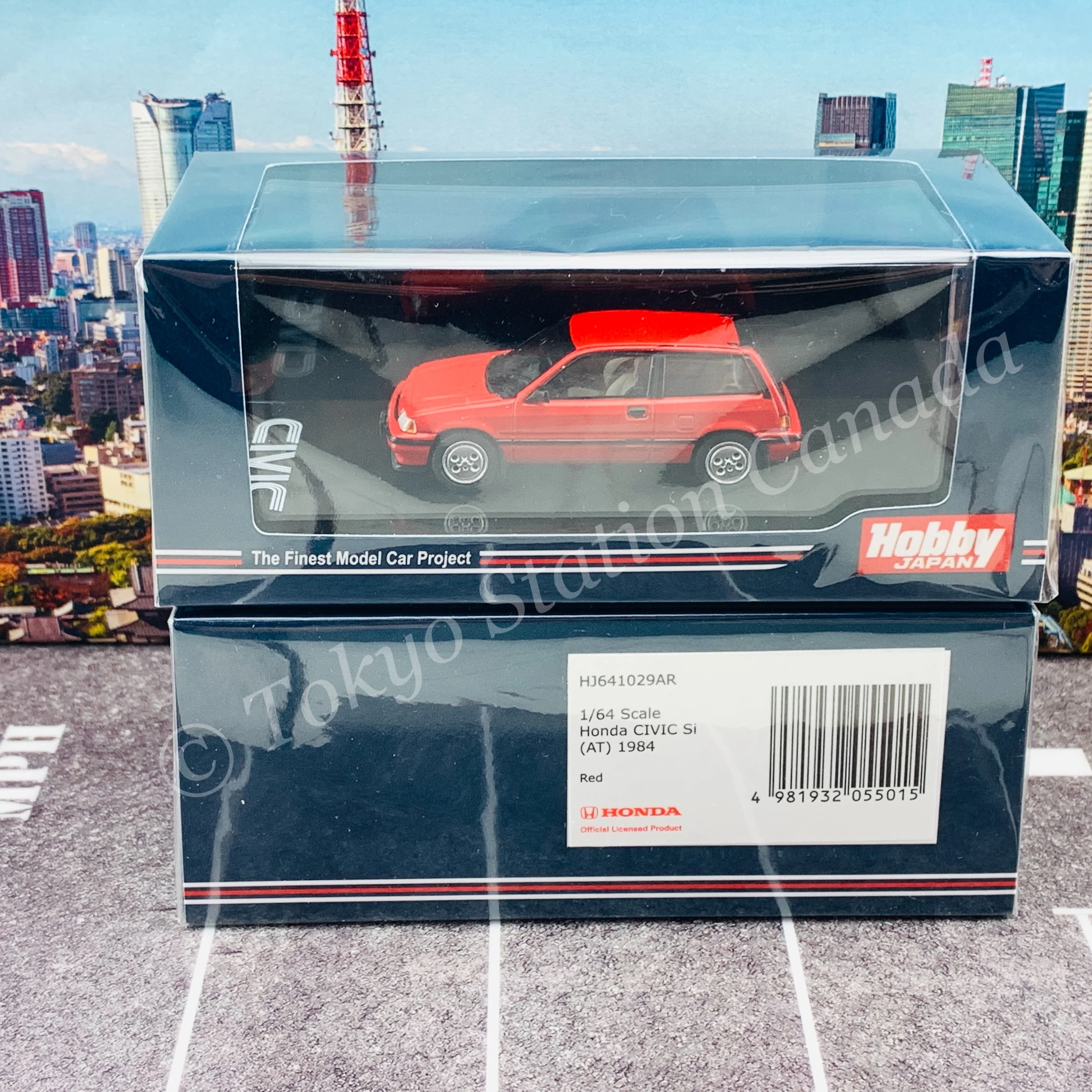 HOBBY JAPAN 1/64 Honda CIVIC Si (AT) 1984 Red HJ641029AR - Image 5