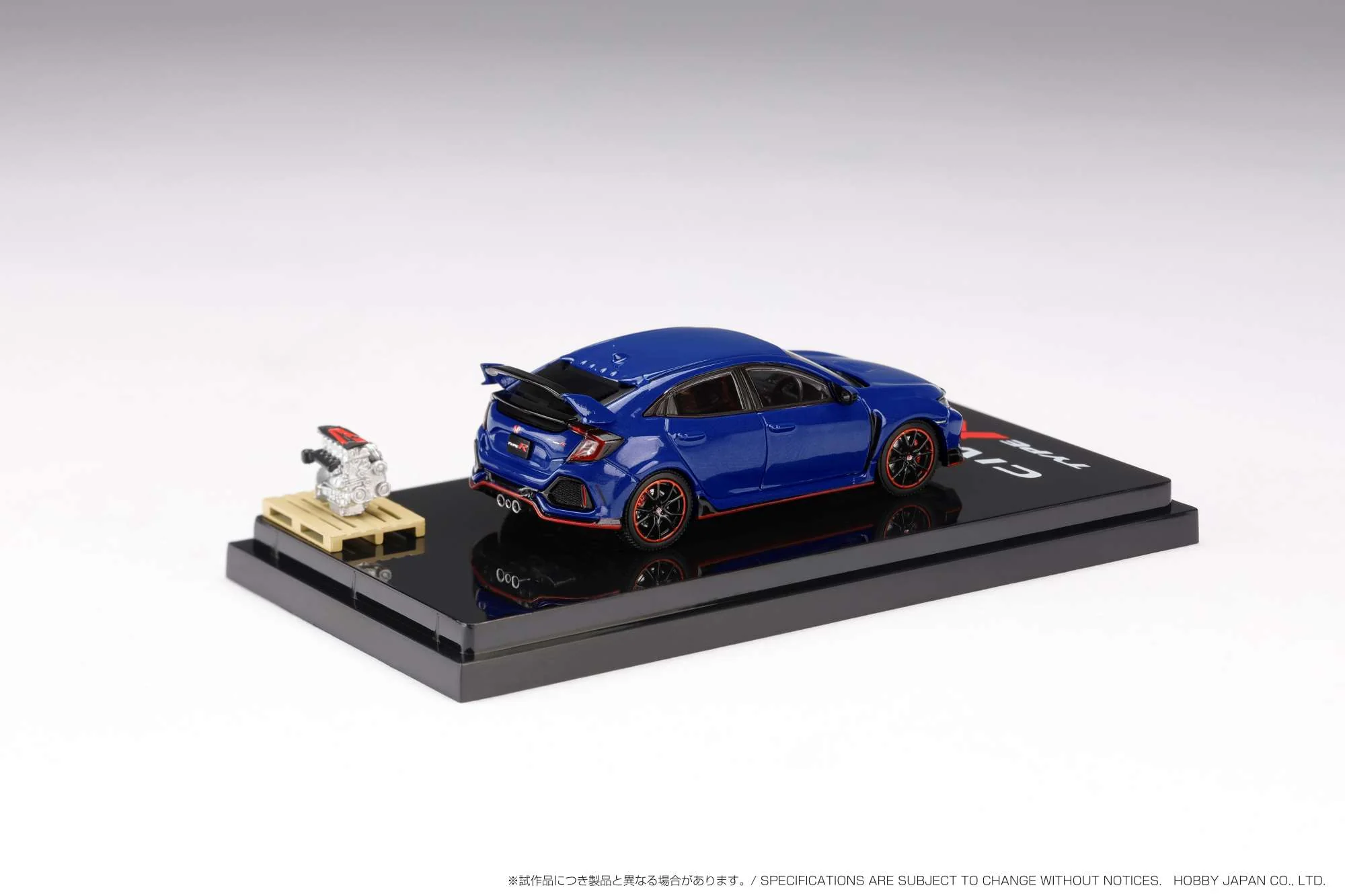 HOBBY JAPAN 1/64 Honda CIVIC TYPE R (FK8) 2017 with Engine Display Model Brilliant Sporty Blue Metallic HJ641055ABL - Image 2