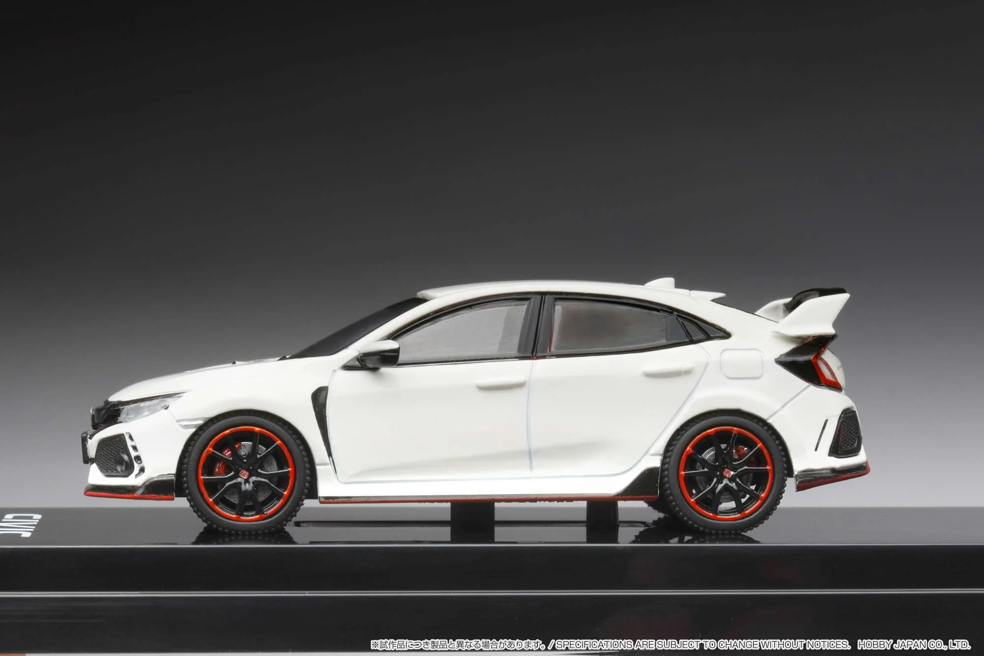 HOBBY JAPAN 1/64 Honda CIVIC TYPE R (FK8) 2017 with Engine Display Model Championship White HJ641055AW - Image 4
