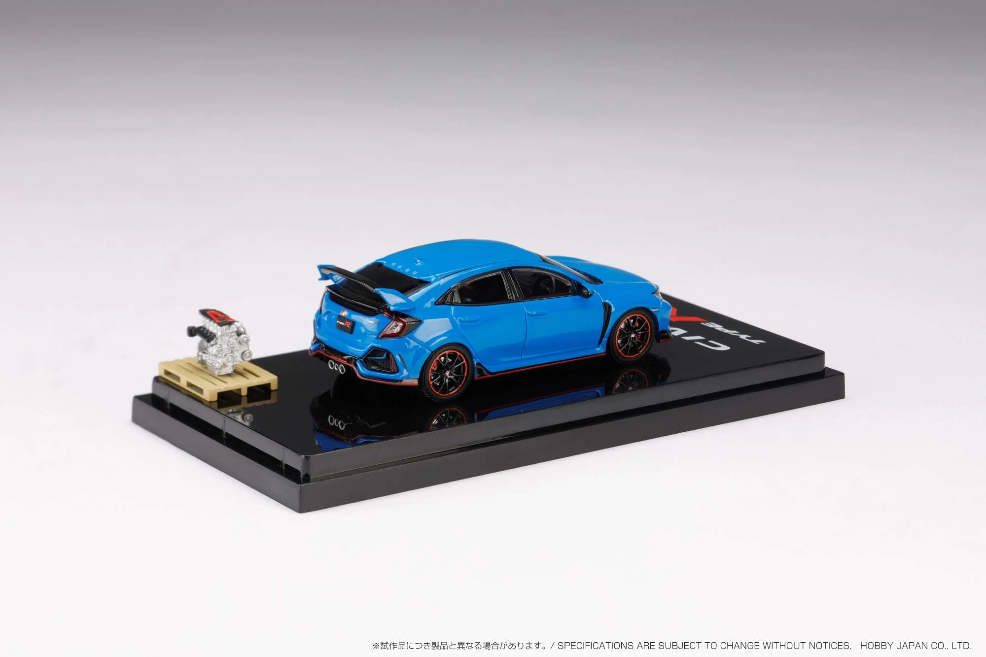 HOBBY JAPAN 1/64 Honda CIVIC TYPE R (FK8) 2020 with Engine Display Model Racing Blue Pearl HJ642055ABL - Image 2