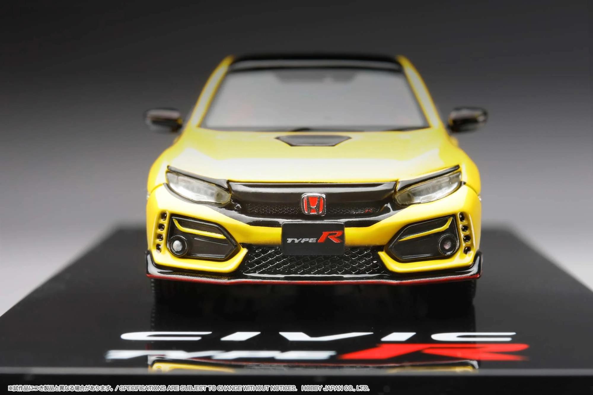 HOBBY JAPAN 1/64  Honda CIVIC Type R Limited Edition (FK8) 2020 with Engine Display Model Sunlight Yellow Ⅱ HJ642055BY - Image 6