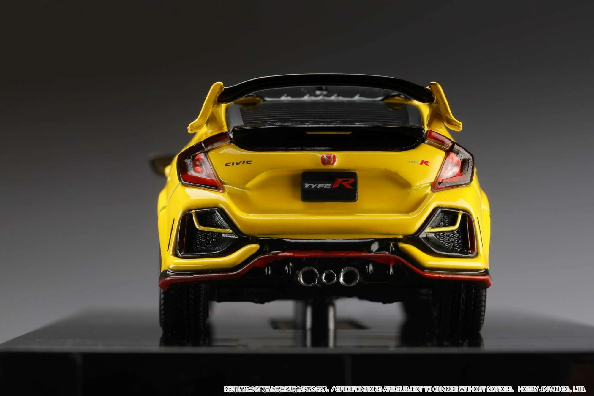 HOBBY JAPAN 1/64  Honda CIVIC Type R Limited Edition (FK8) 2020 with Engine Display Model Sunlight Yellow Ⅱ HJ642055BY - Image 9
