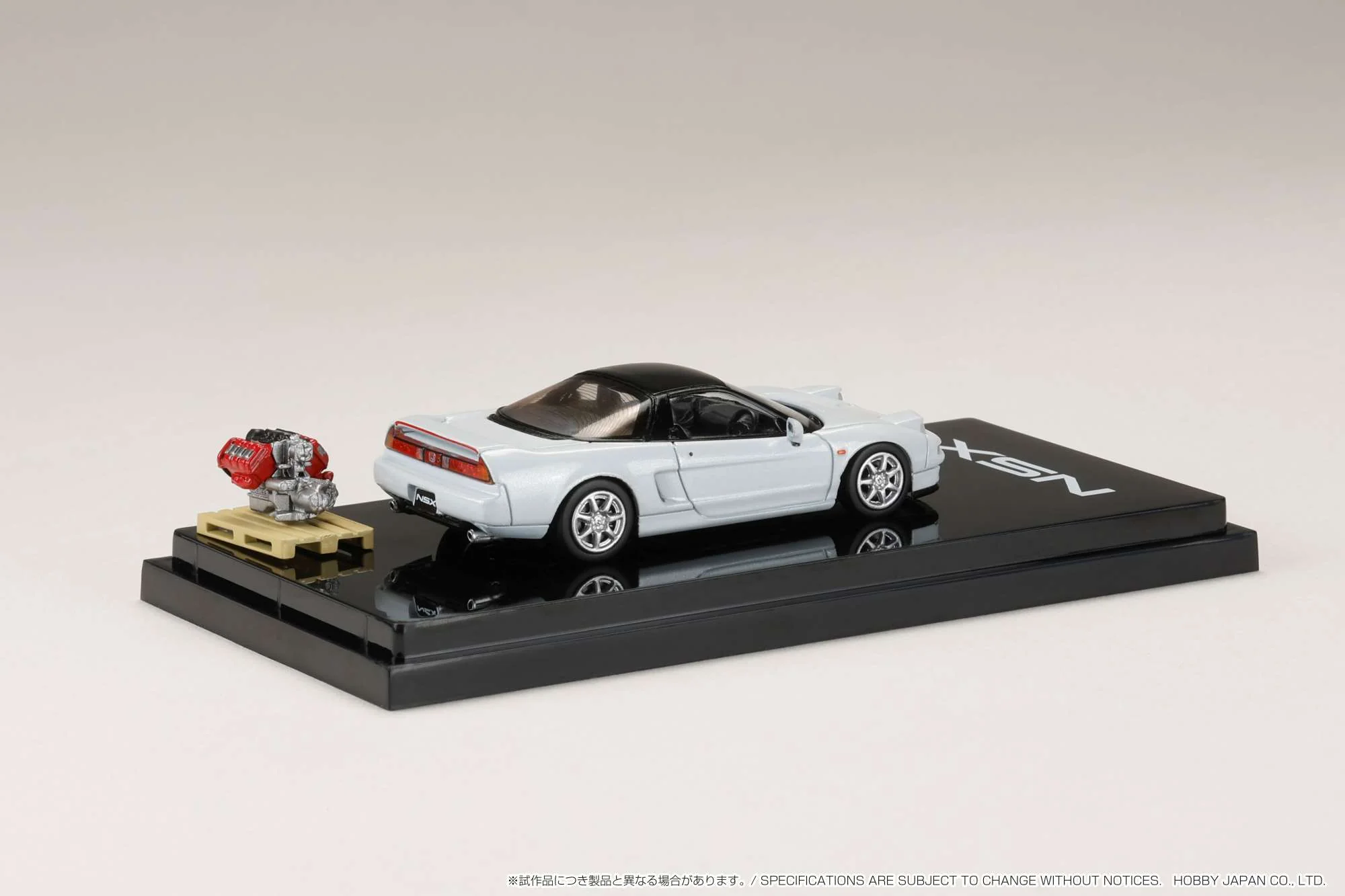 HOBBY JAPAN 1/64 Honda NSX Coupe with Engine Display Model White Pearl HJ644006BWP - Image 2