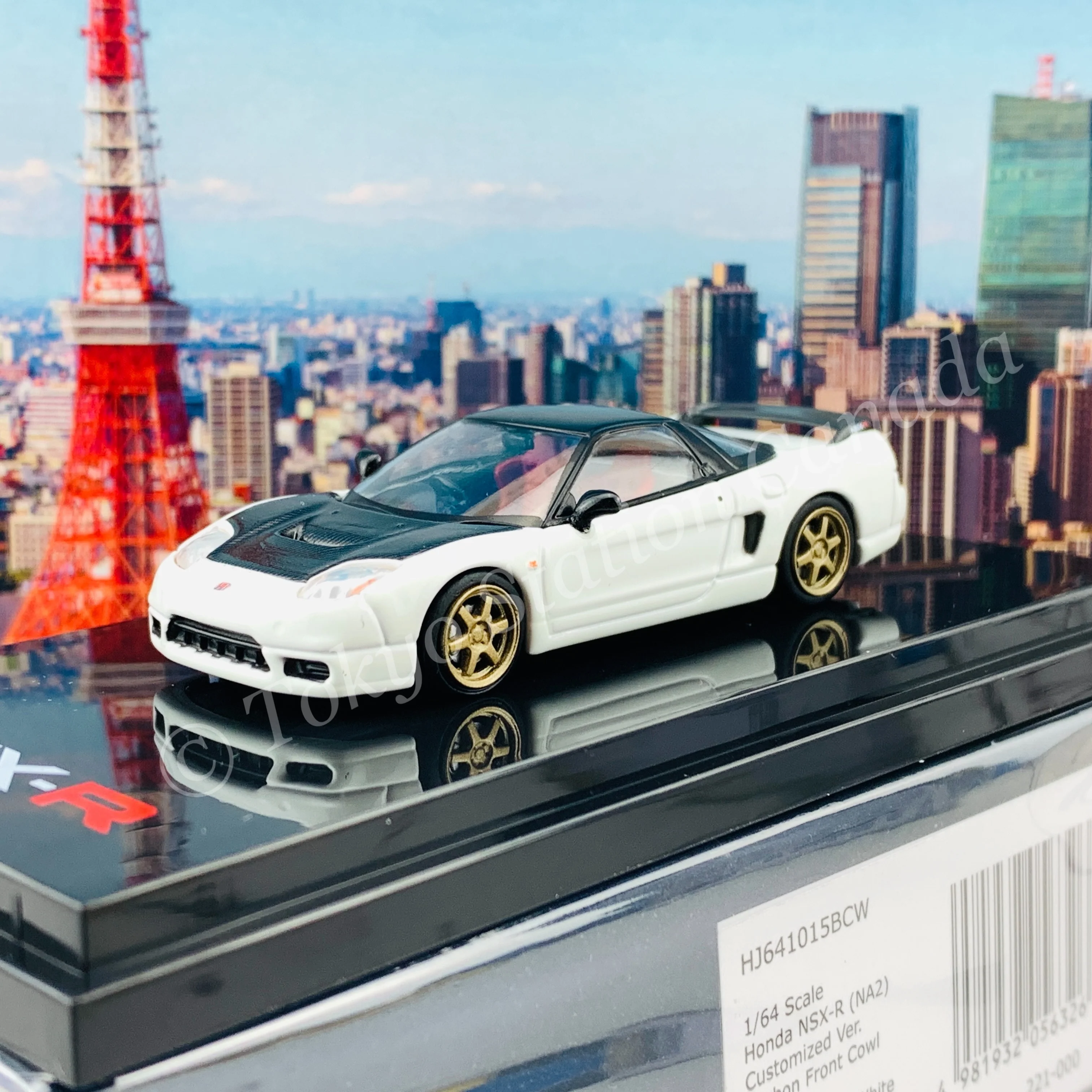 HOBBY JAPAN 1/64 Honda NSX-R (NA2) Carbon Front Cowl / Customized Ver. Championship White HJ641015BCW - Image 2