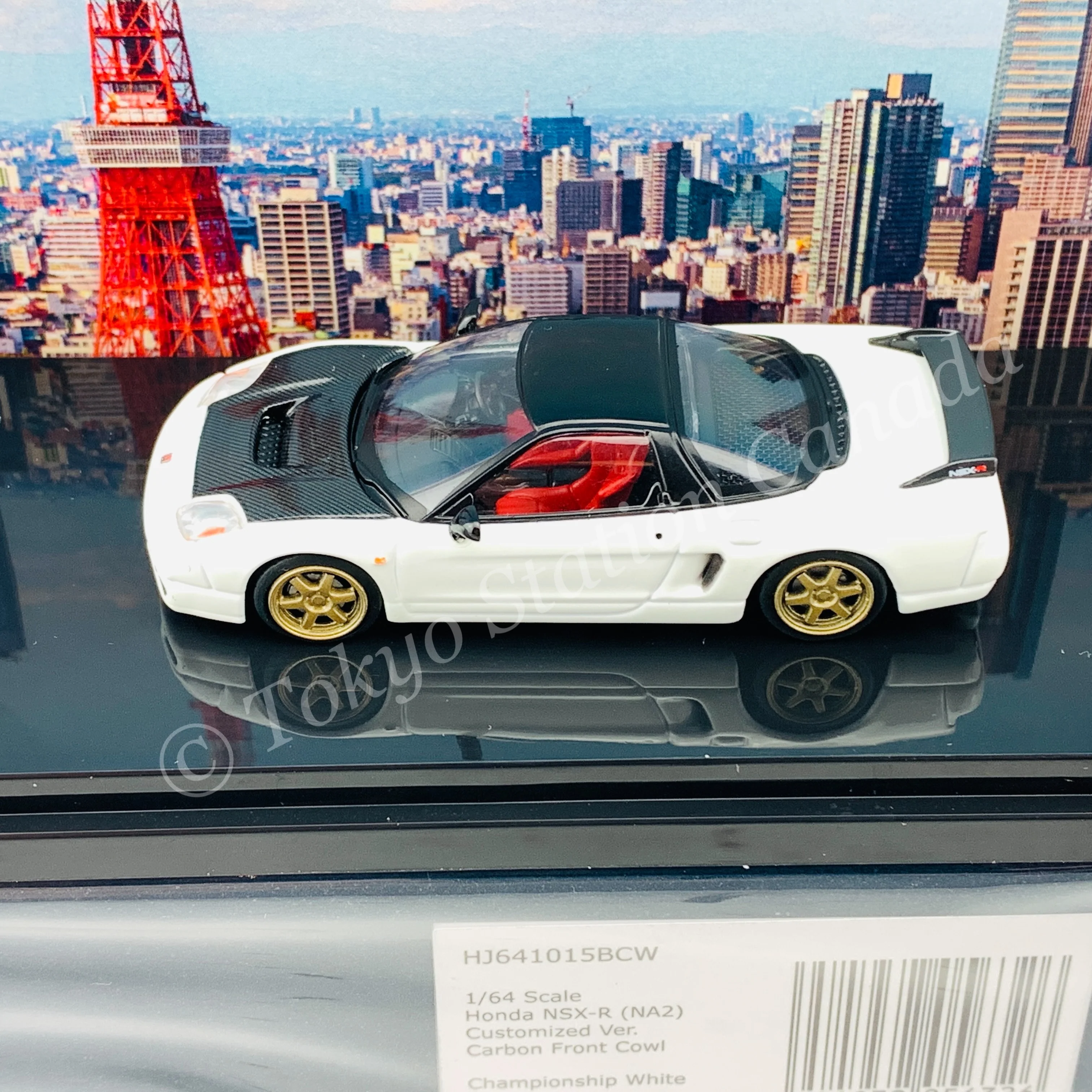 HOBBY JAPAN 1/64 Honda NSX-R (NA2) Carbon Front Cowl / Customized Ver. Championship White HJ641015BCW - Image 4