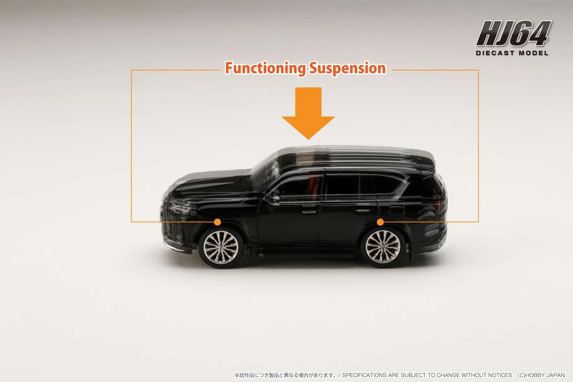 PREORDER HOBBY JAPAN 1/64 LEXUS LX600 F Sport Black HJ644061BK (Approx. Release Date : Q1 2024 subjects to the manufacturer's final decision) - Image 4