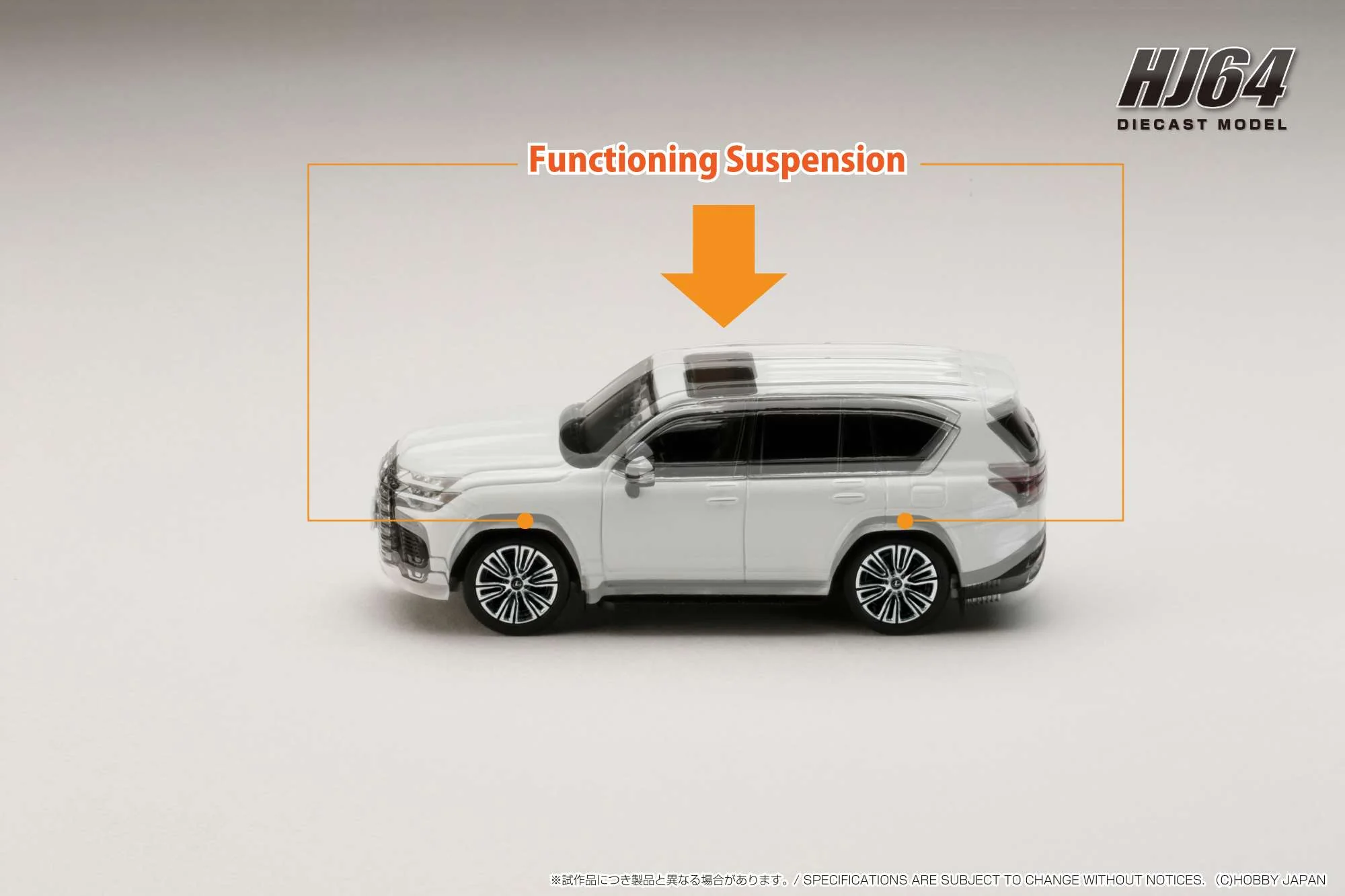 PREORDER HOBBY JAPAN 1/64 LEXUS LX600 F Sport Sonic Quartz HJ644061W (Approx. Release Date : Q1 2024 subjects to the manufacturer's final decision) - Image 4