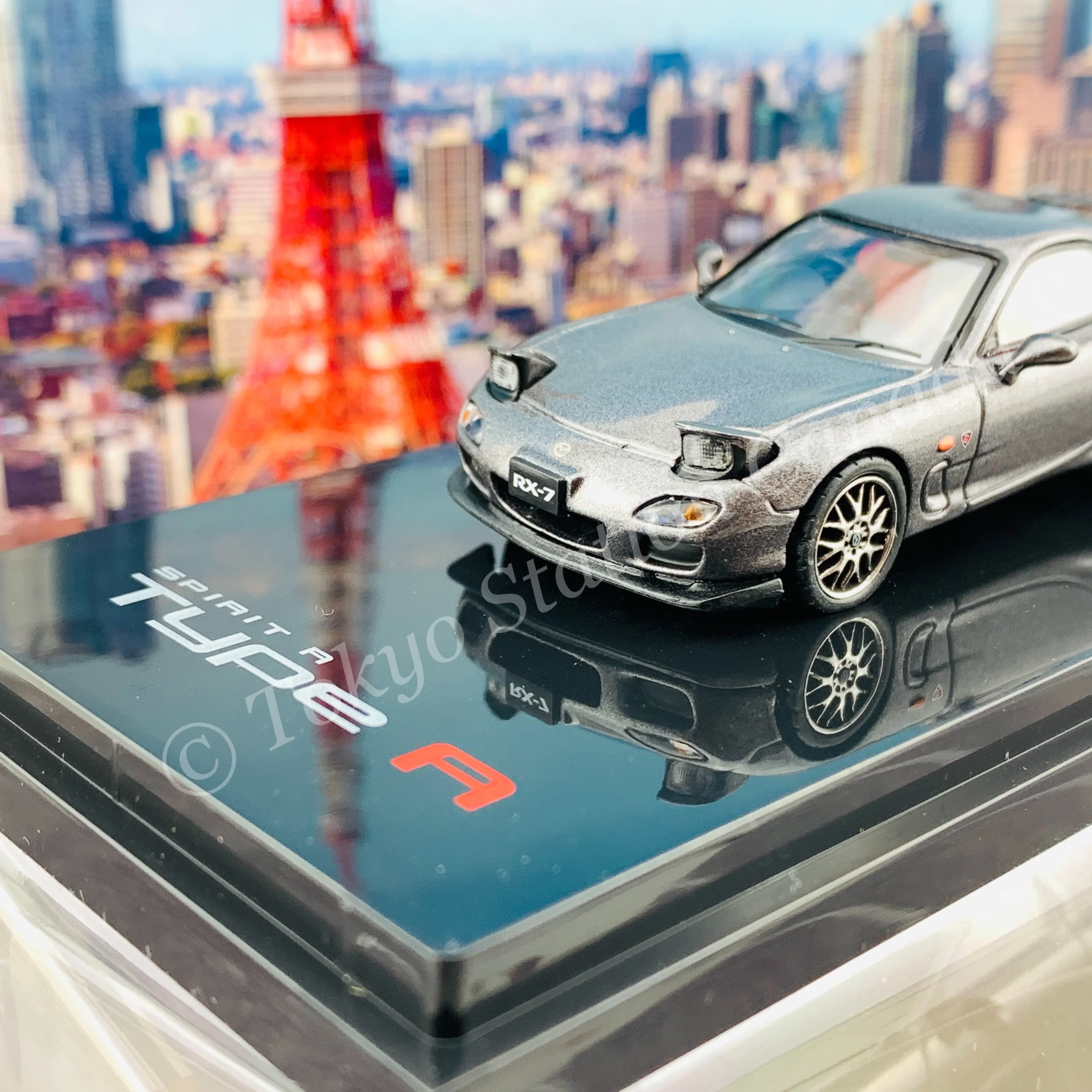 HOBBY JAPAN 1/64 Mazda RX-7 (FD3S) SPIRIT R TYPE A With Engine Display Model Gray Metallic HJ642007DGM - Image 2