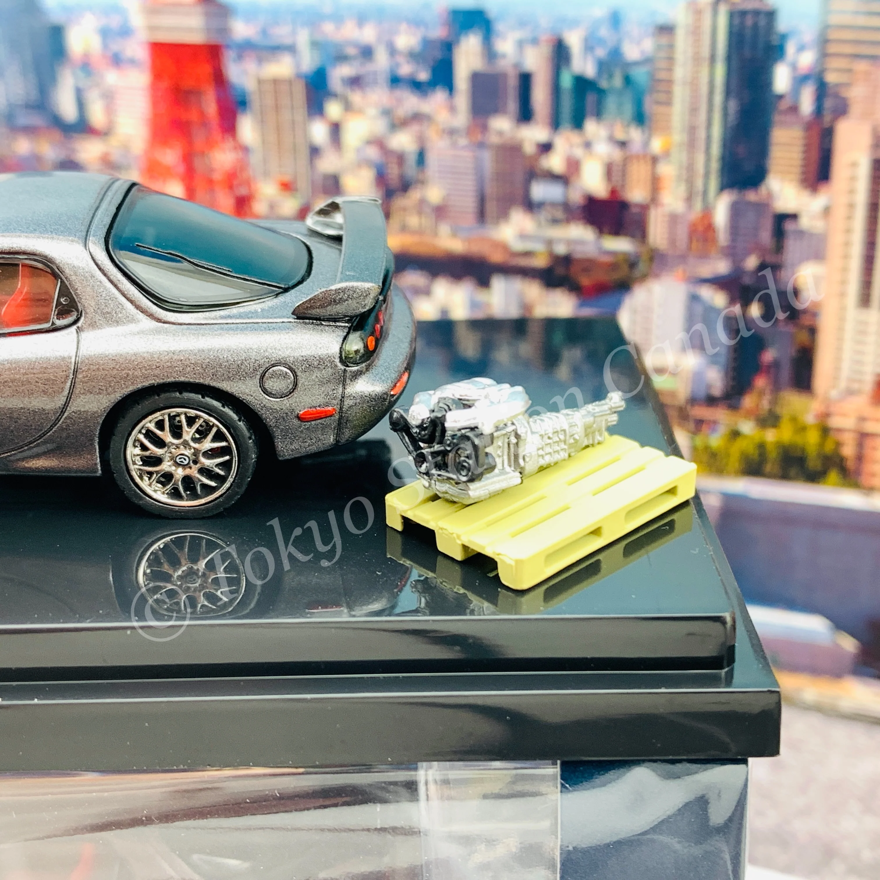 HOBBY JAPAN 1/64 Mazda RX-7 (FD3S) SPIRIT R TYPE A With Engine Display Model Gray Metallic HJ642007DGM - Image 3