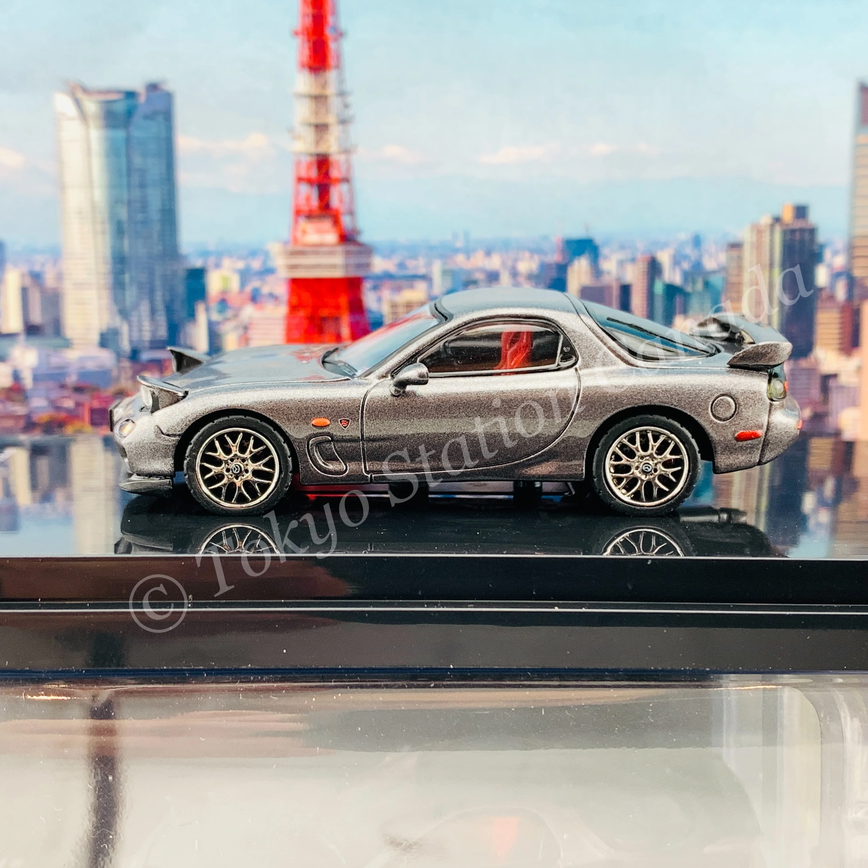 HOBBY JAPAN 1/64 Mazda RX-7 (FD3S) SPIRIT R TYPE A With Engine Display Model Gray Metallic HJ642007DGM - Image 5