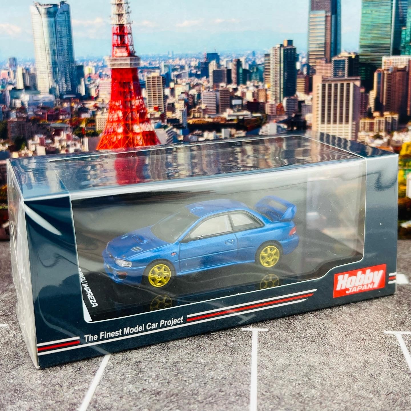 HOBBY JAPAN 1/64 SUBARU IMPREZA 22B STi Version (GC8改) Rally Base Car / LHD Sonic Blue HJ641041RBL - Image 2