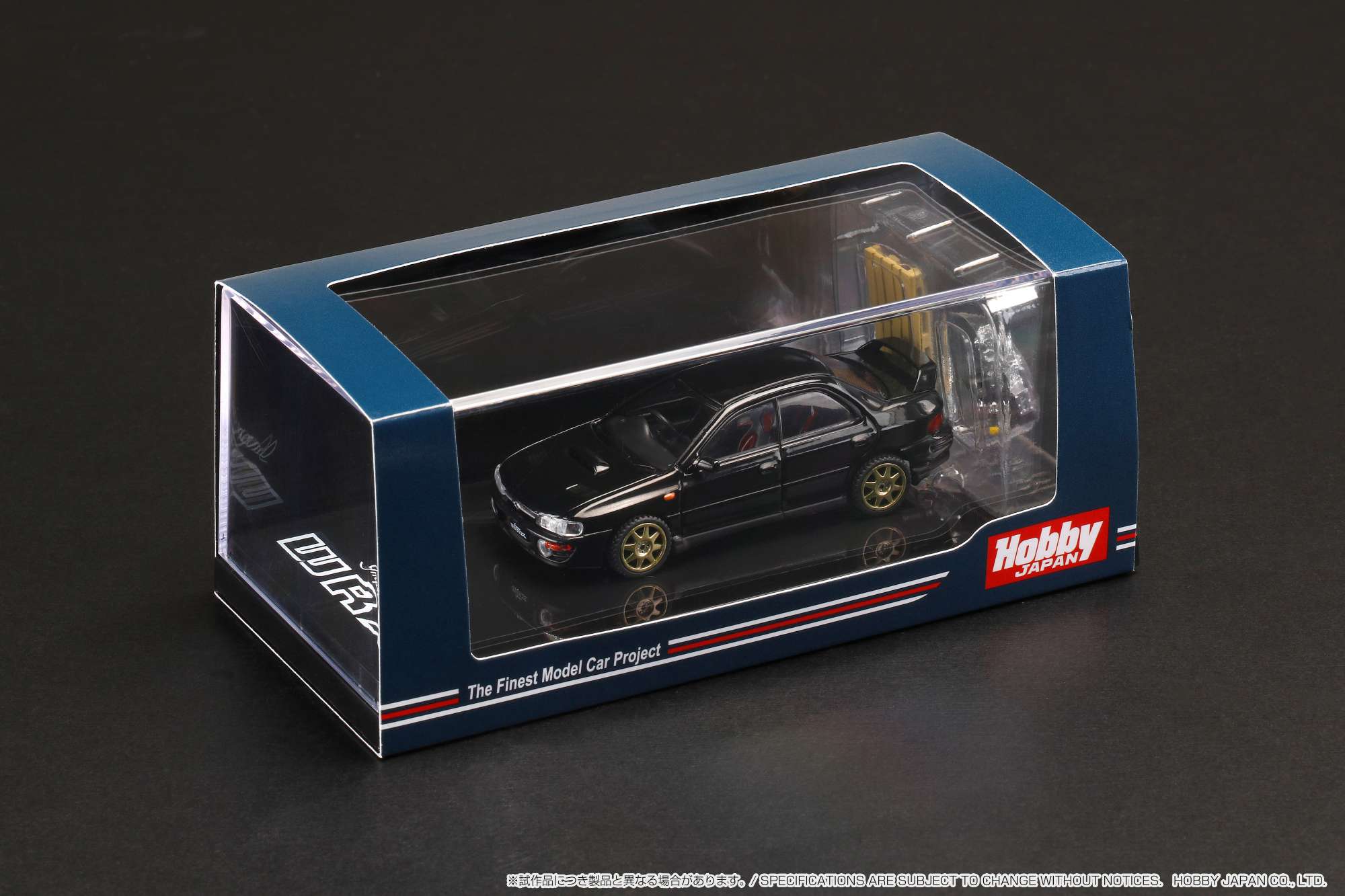 HOBBY JAPAN 1/64  SUBARU IMPREZA WRX (GC8) 1992 Customized Version with Engine Display Model Black HJ642013BBK - Image 2