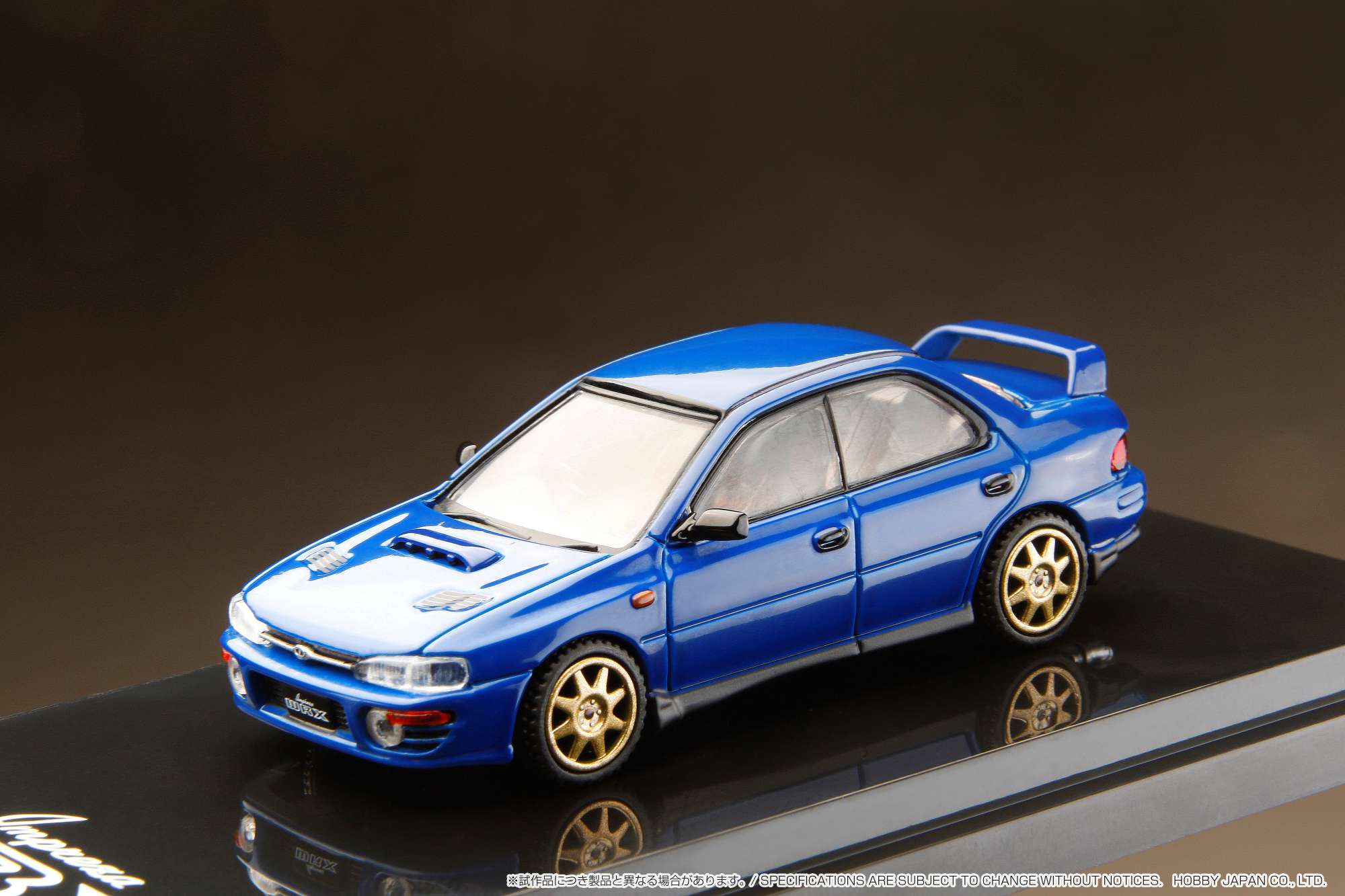 HOBBY JAPAN 1/64  SUBARU IMPREZA WRX (GC8) 1992 Customized Version with Engine Display Model Blue HJ642013BBL - Image 2