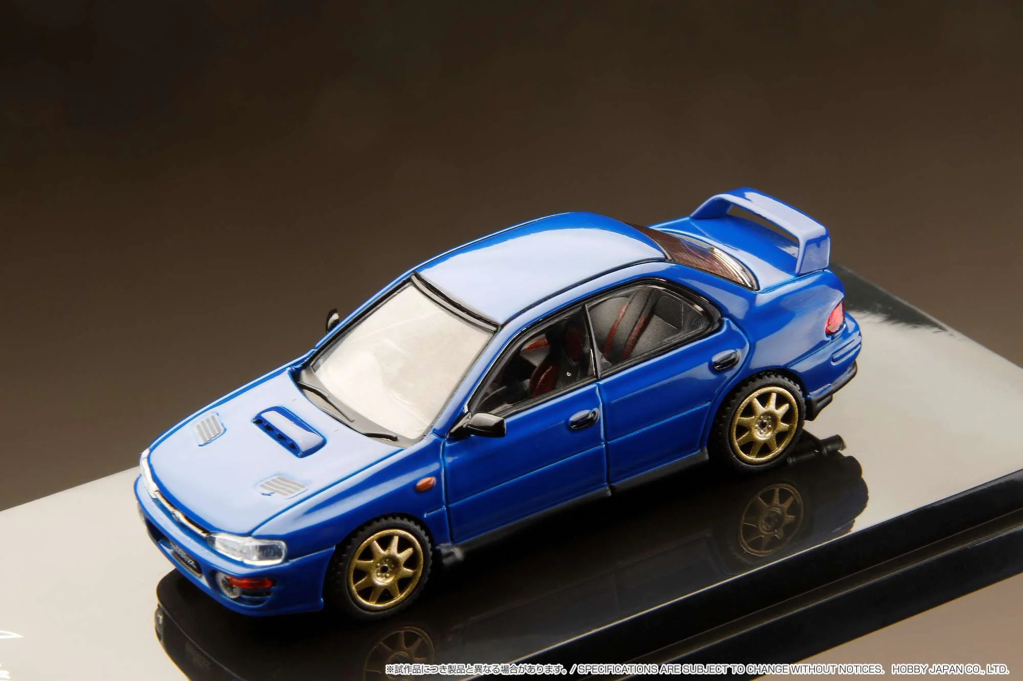HOBBY JAPAN 1/64  SUBARU IMPREZA WRX (GC8) 1992 Customized Version with Engine Display Model Blue HJ642013BBL - Image 3