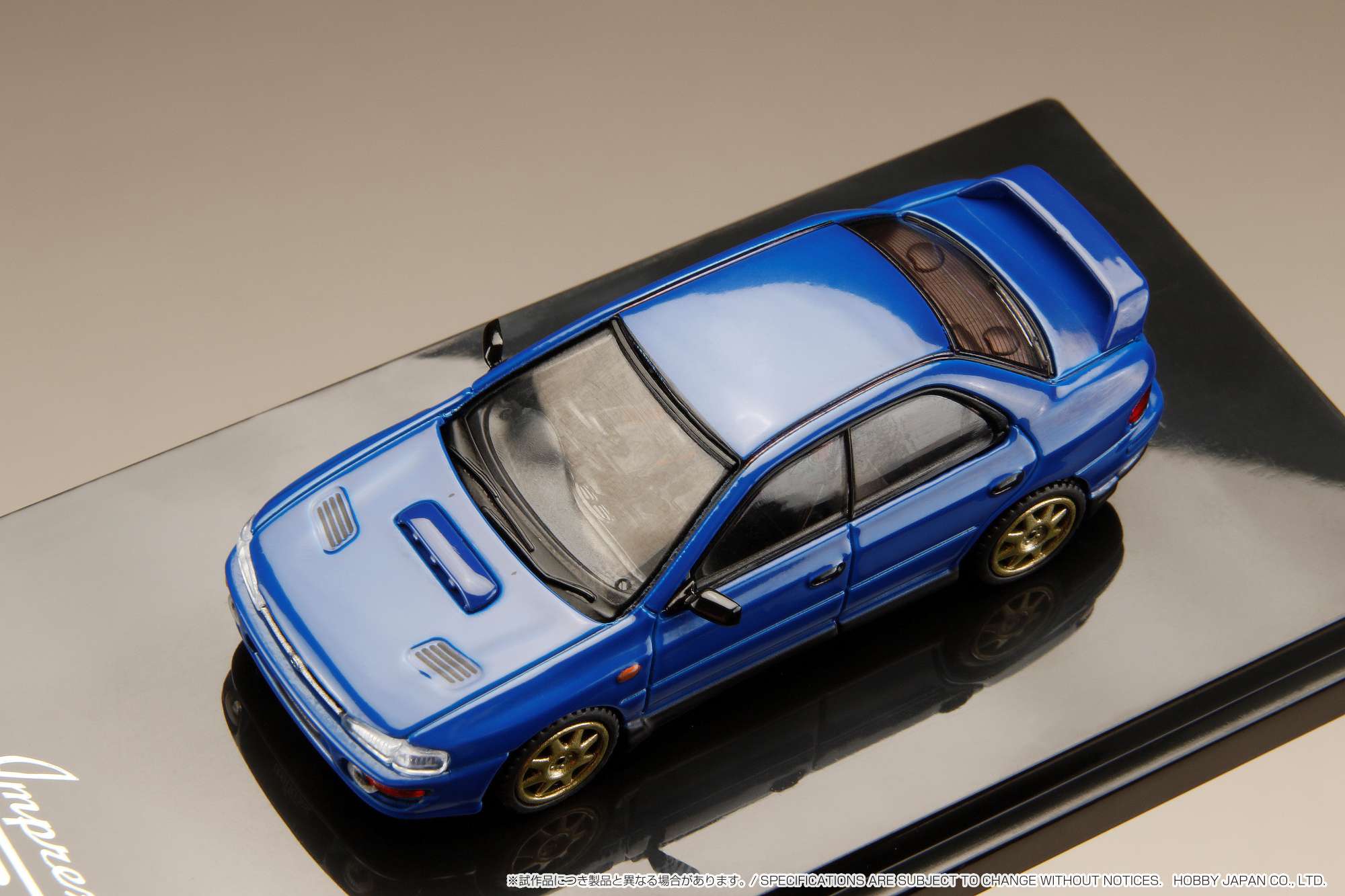 HOBBY JAPAN 1/64  SUBARU IMPREZA WRX (GC8) 1992 Customized Version with Engine Display Model Blue HJ642013BBL - Image 4