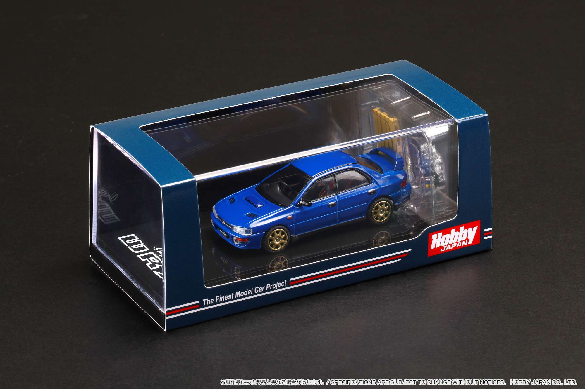 HOBBY JAPAN 1/64  SUBARU IMPREZA WRX (GC8) 1992 Customized Version with Engine Display Model Blue HJ642013BBL - Image 6