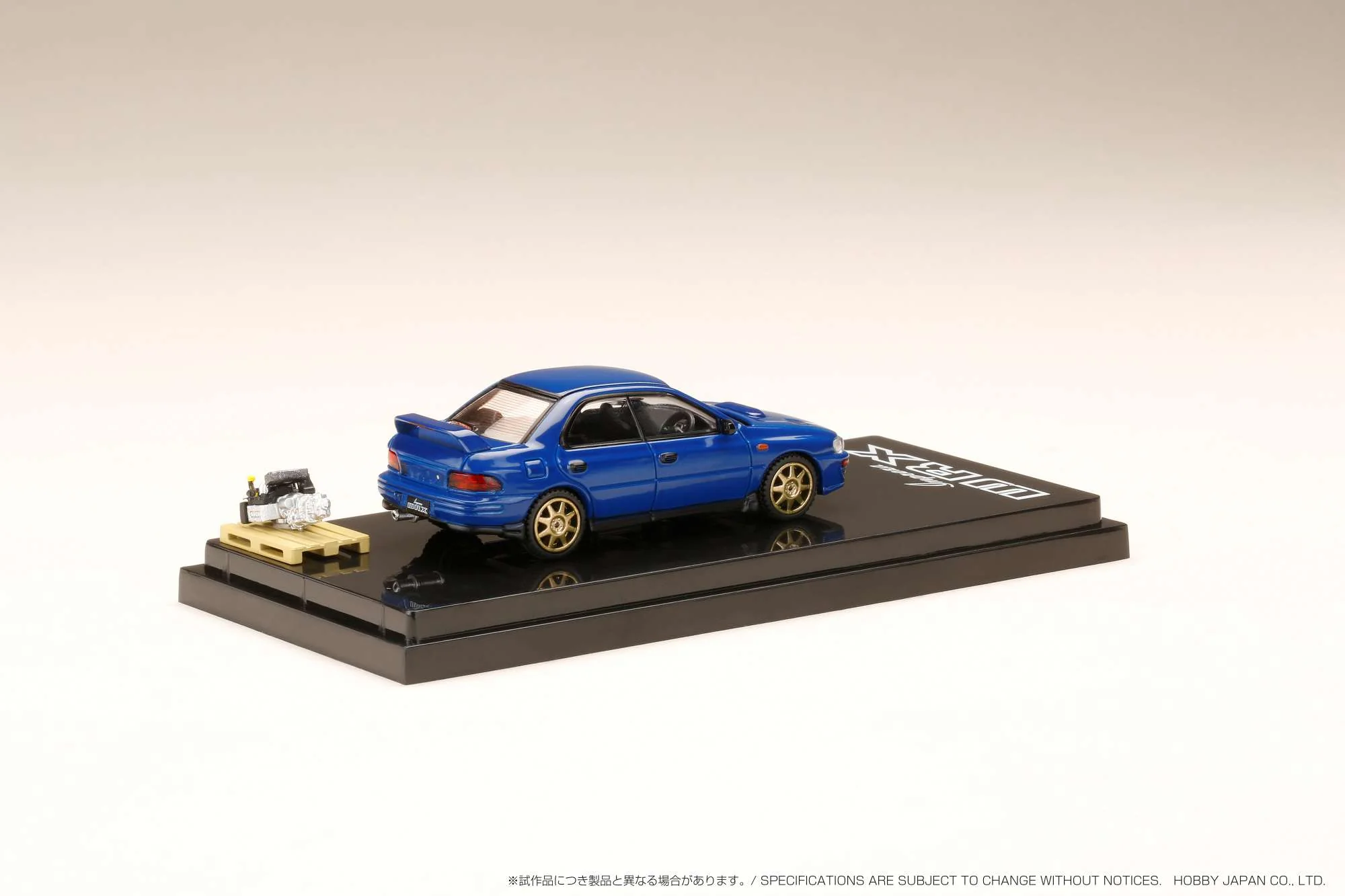 HOBBY JAPAN 1/64  SUBARU IMPREZA WRX (GC8) 1992 Customized Version with Engine Display Model Blue HJ642013BBL - Image 7