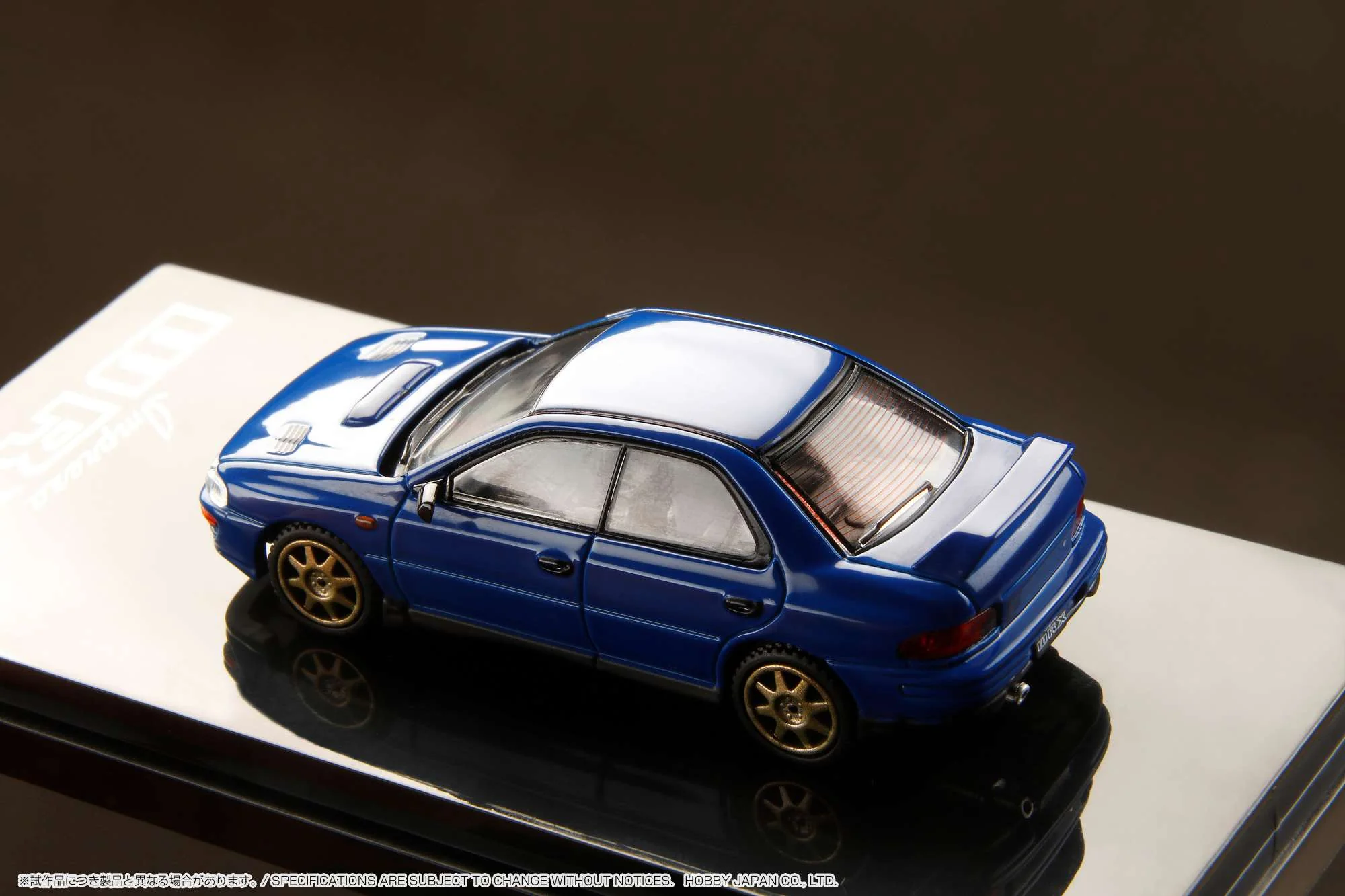 HOBBY JAPAN 1/64  SUBARU IMPREZA WRX (GC8) 1992 Customized Version with Engine Display Model Blue HJ642013BBL - Image 9