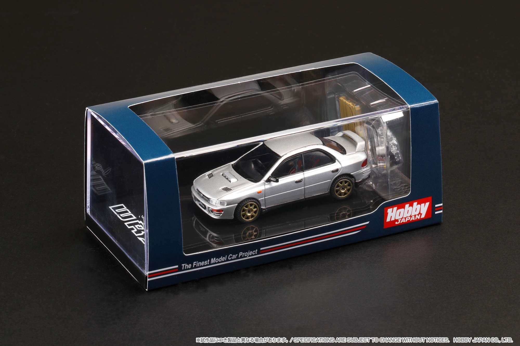 HOBBY JAPAN 1/64  SUBARU IMPREZA WRX (GC8) 1992 Customized Version with Engine Display Model Silver HJ642013BS - Image 2